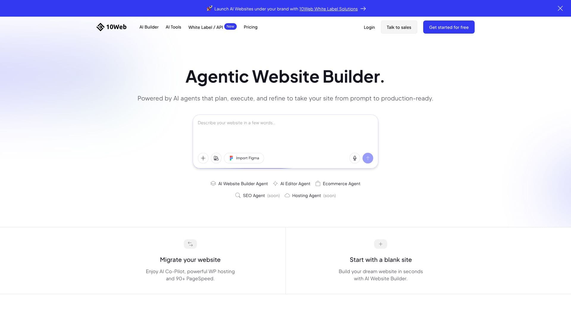 لقطة شاشة لـ 10Web AI Website Builder