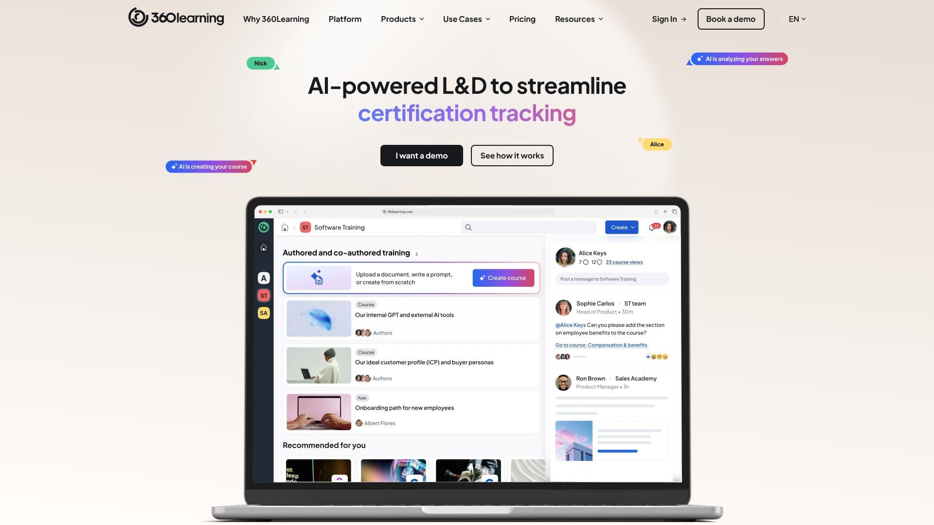360Learning screenshot