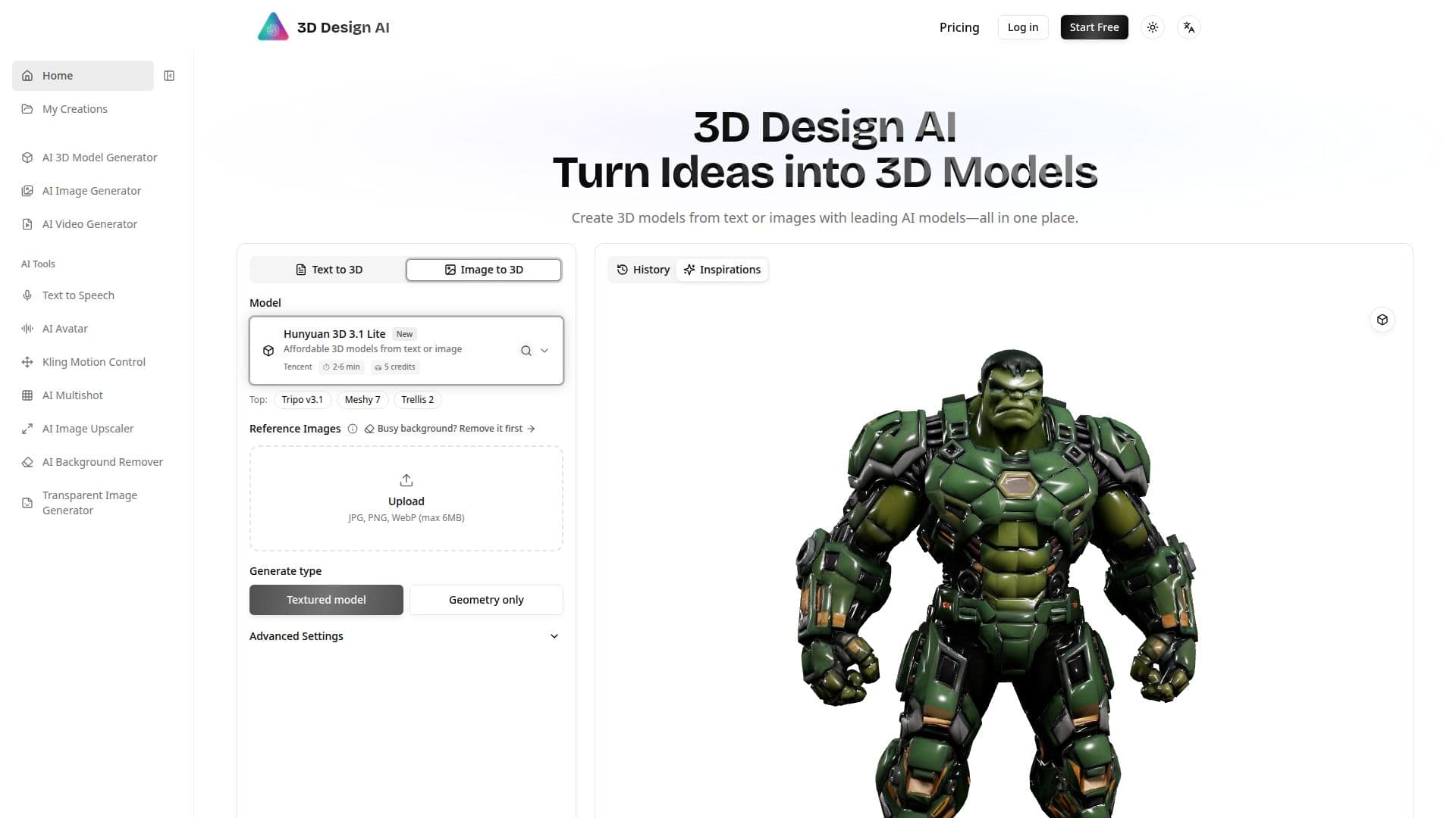 Screenshot von 3D Design AI