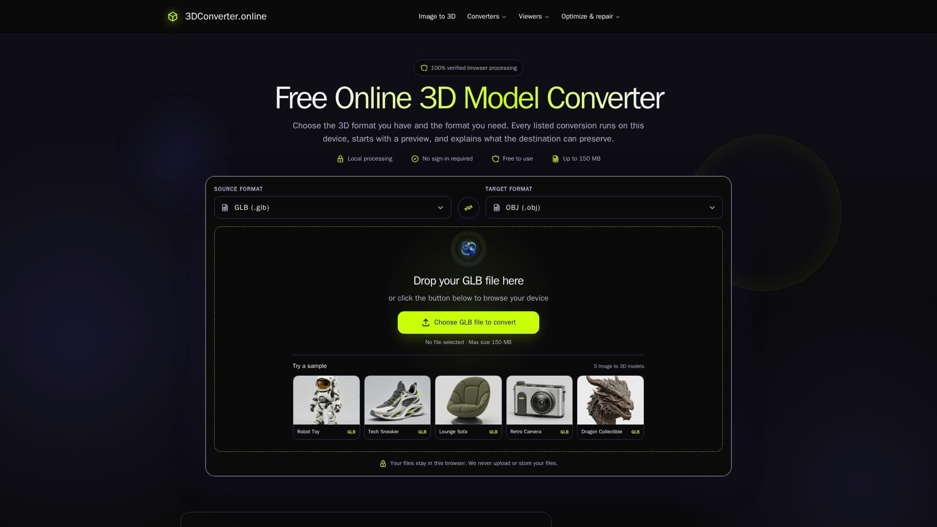 Tangkapan layar 3D Converter