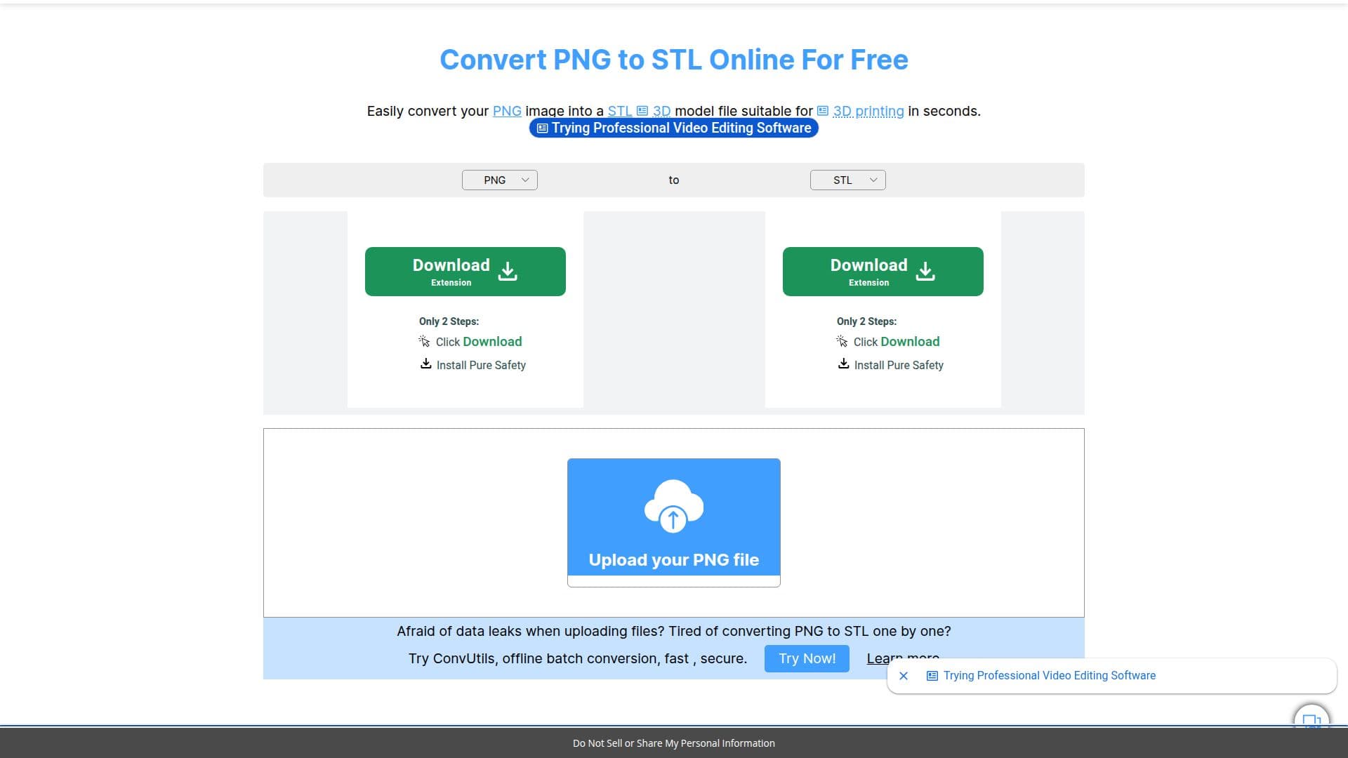Capture d’écran de Convertisseur PNG en STL (3DPEA)
