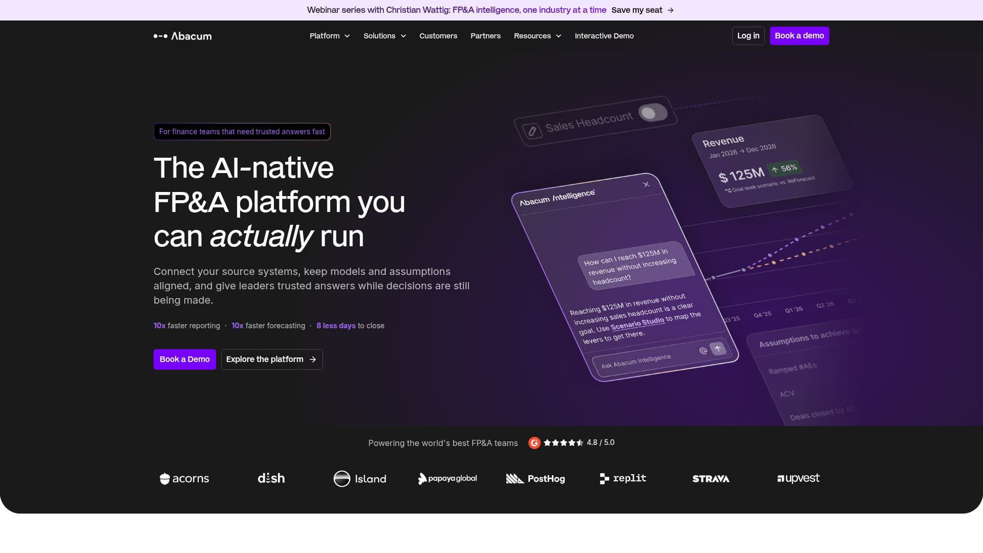 أباكوم: منصة FP&A الأصلية المعتمدة على الذكاء الاصطناعي screenshot