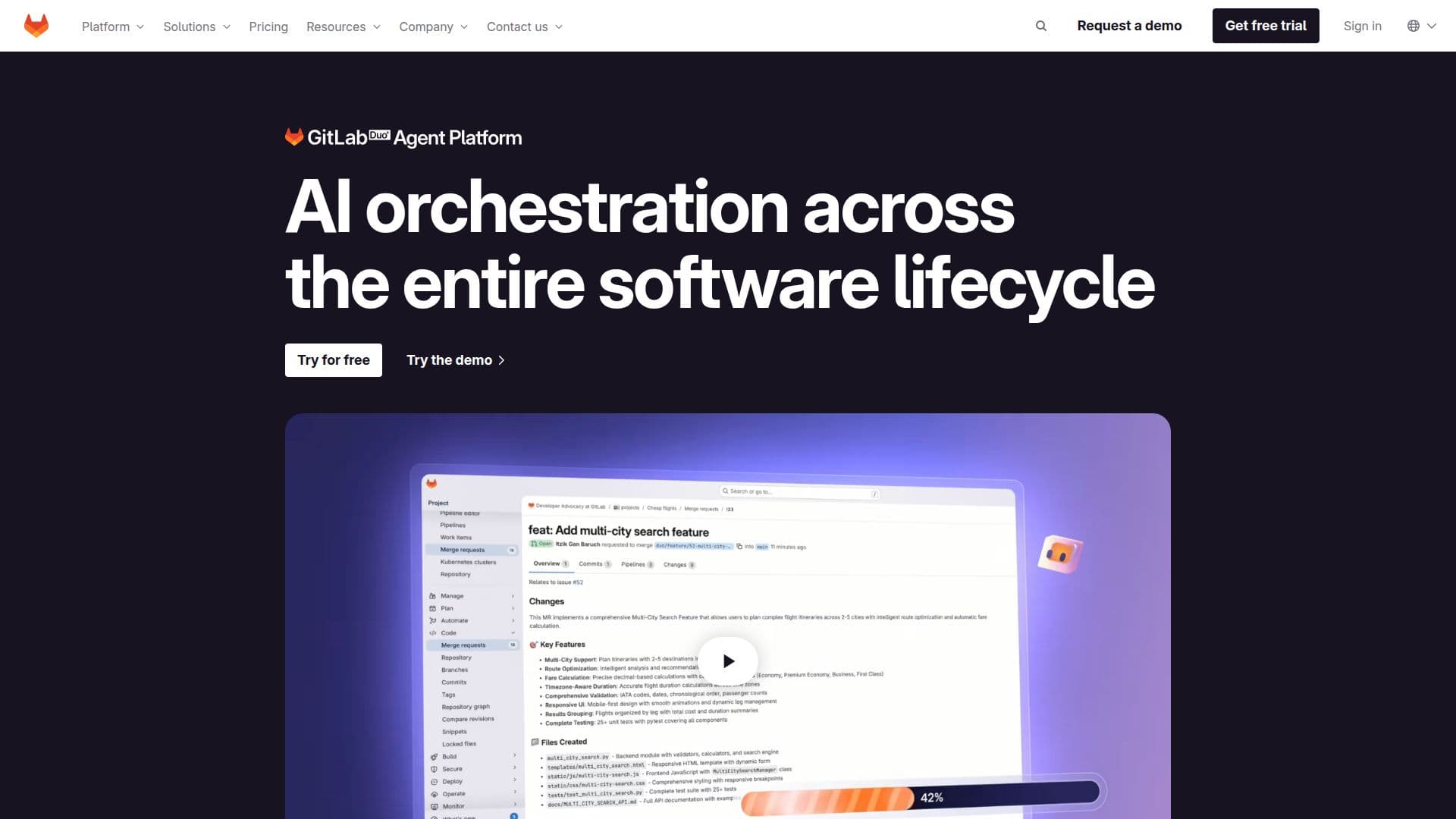 GitLab Duo Agent Plattform screenshot