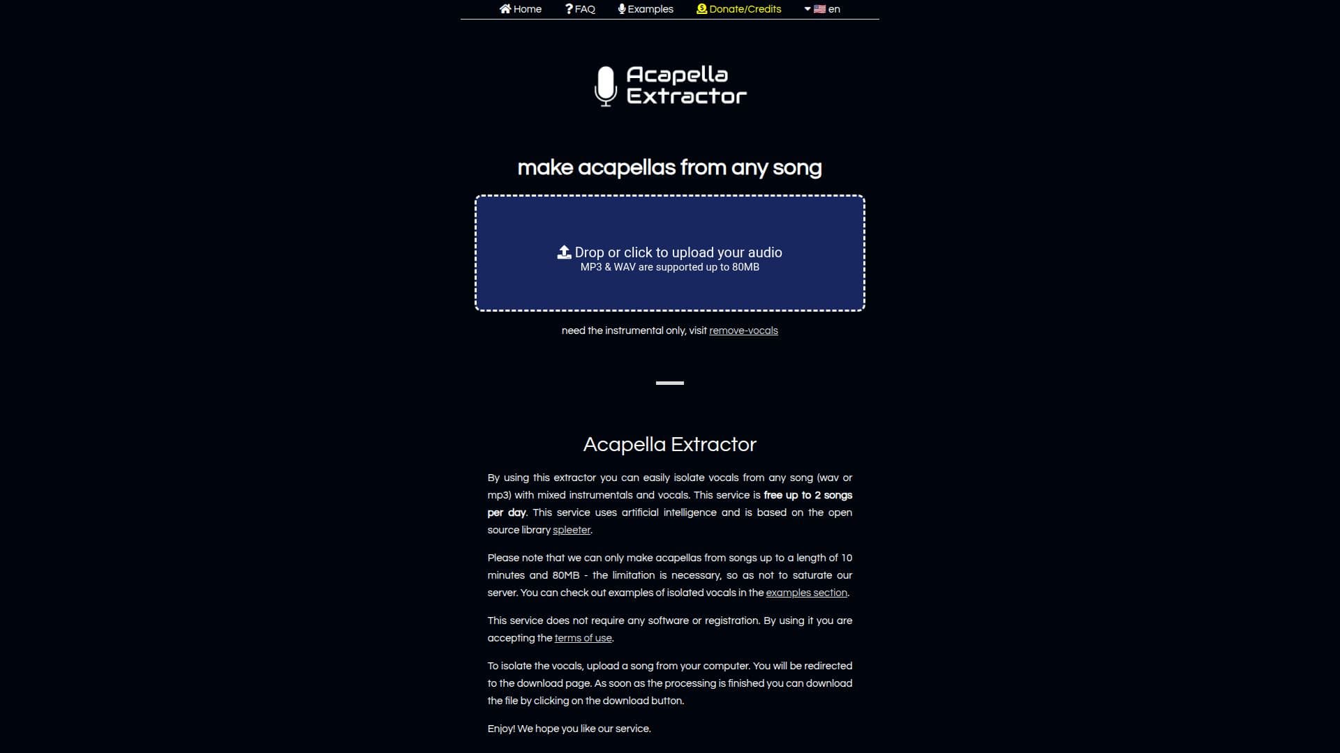 Acapella Extractor screenshot