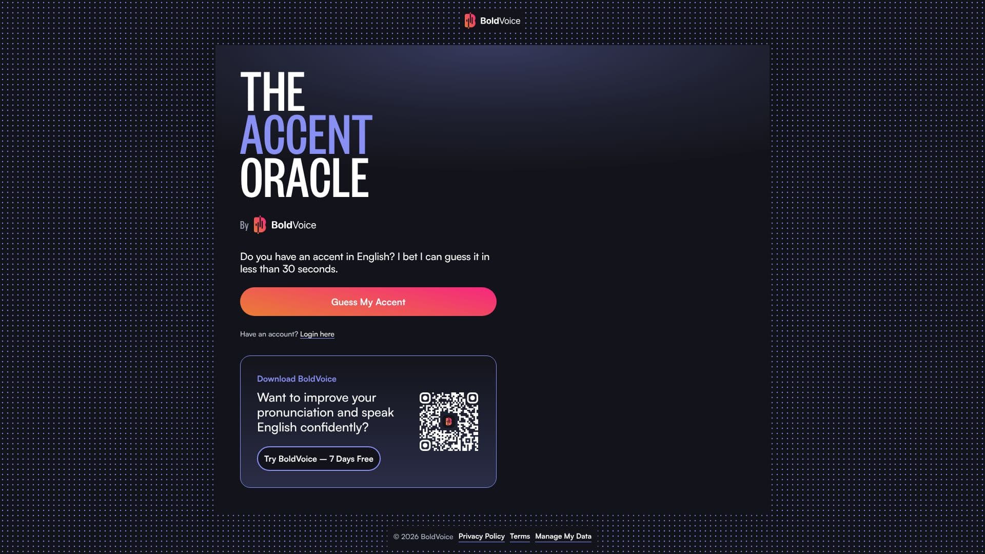 BoldVoice Accent Oracle のスクリーンショット