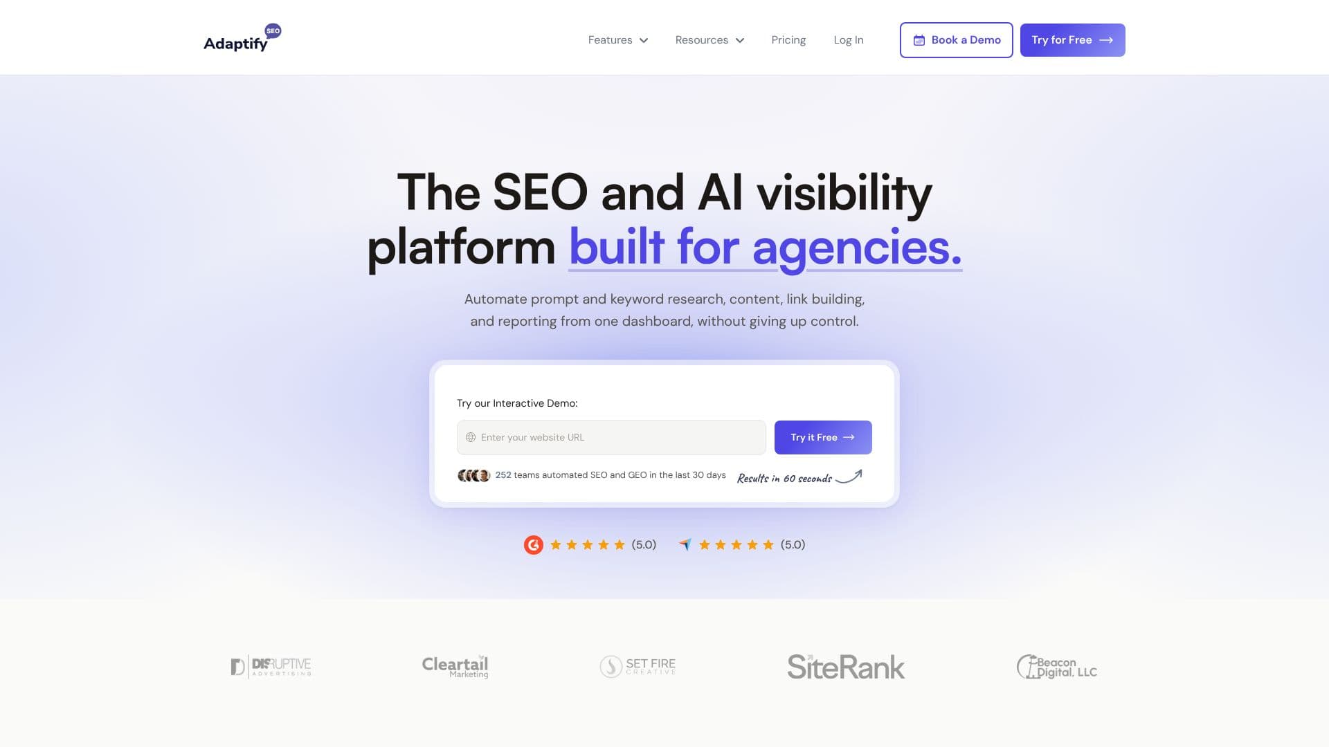 لقطة شاشة لـ Adaptify SEO