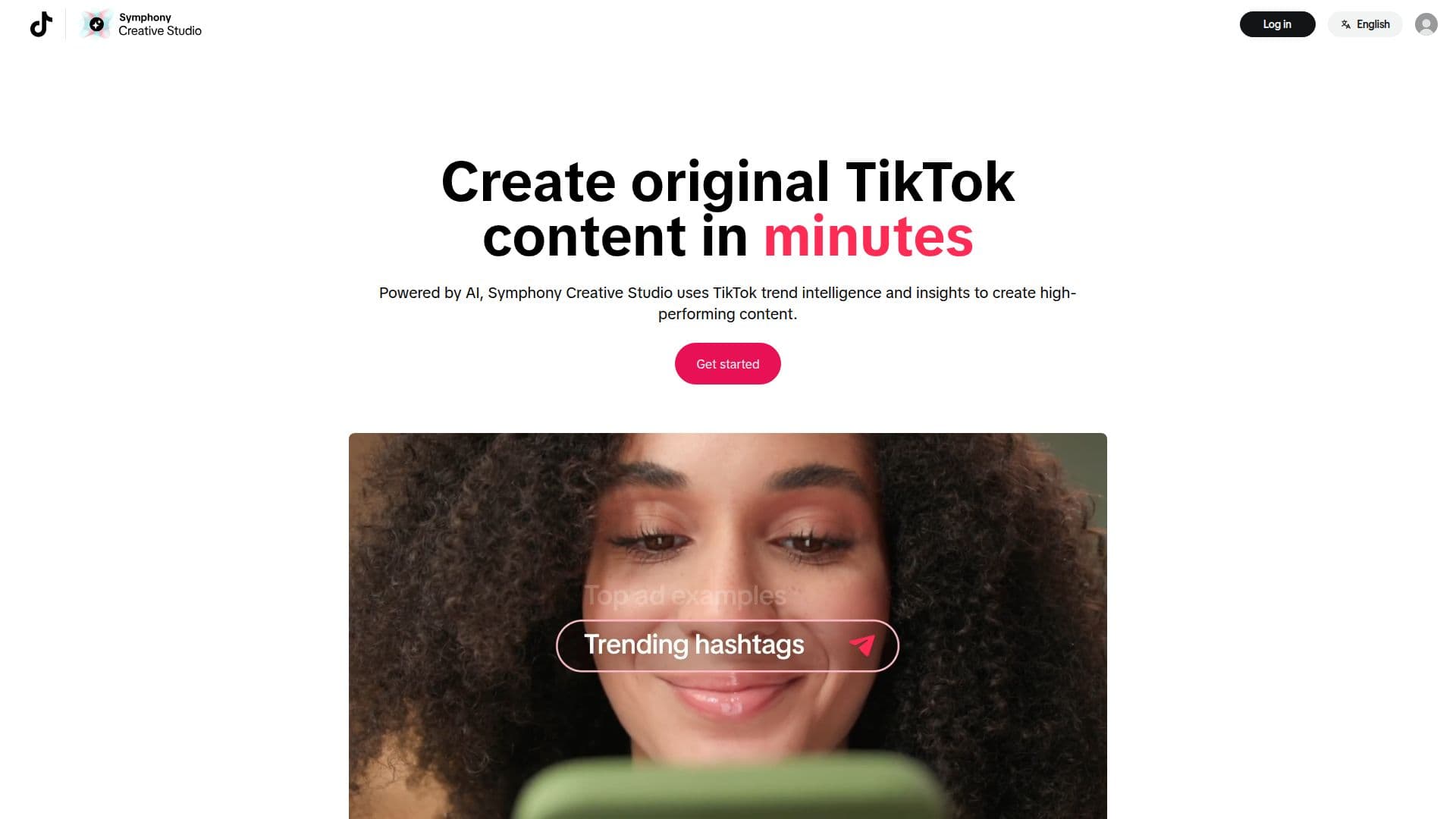 TikTok Symphony Creative Studio screenshot