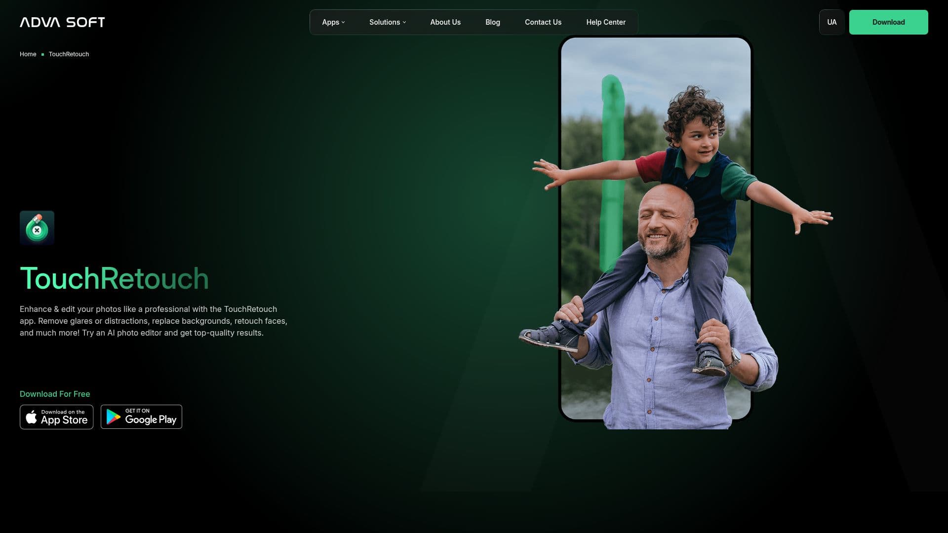 Screenshot von TouchRetouch