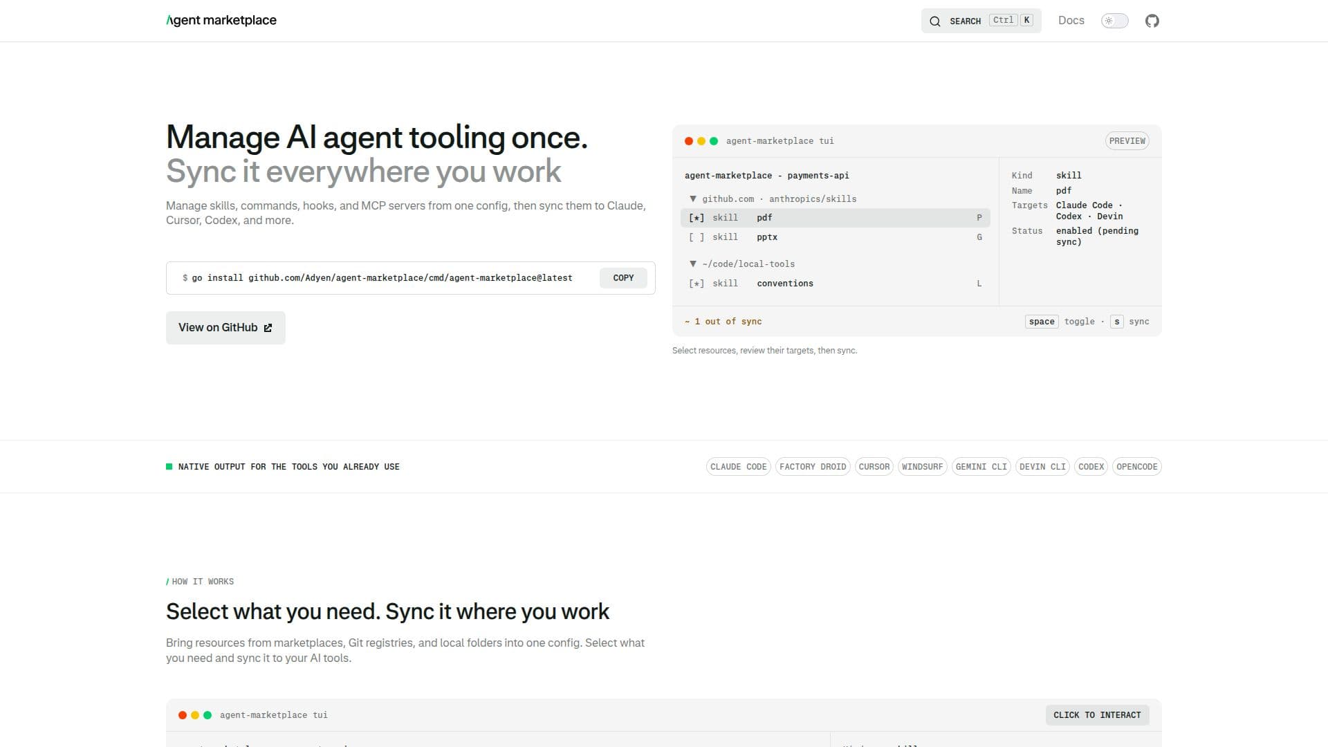Agent Marketplace screenshot