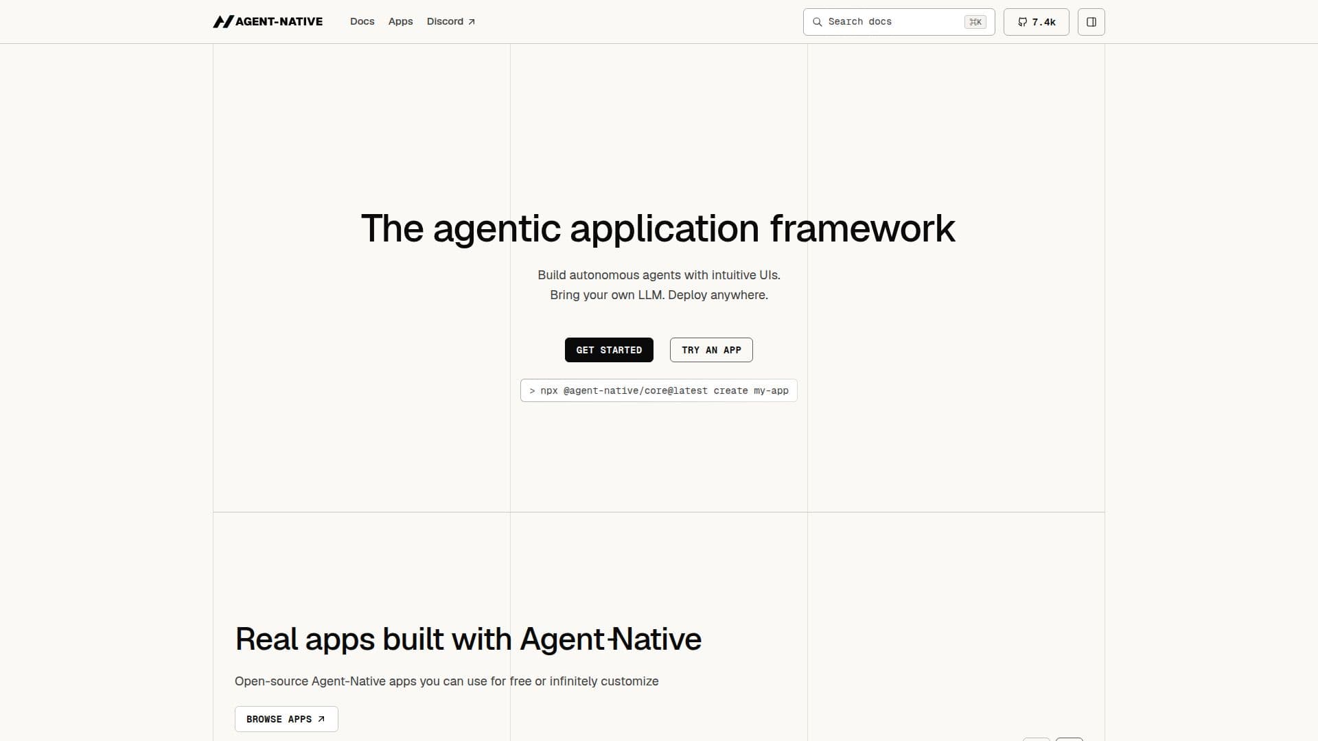 Screenshot von Agent-Native