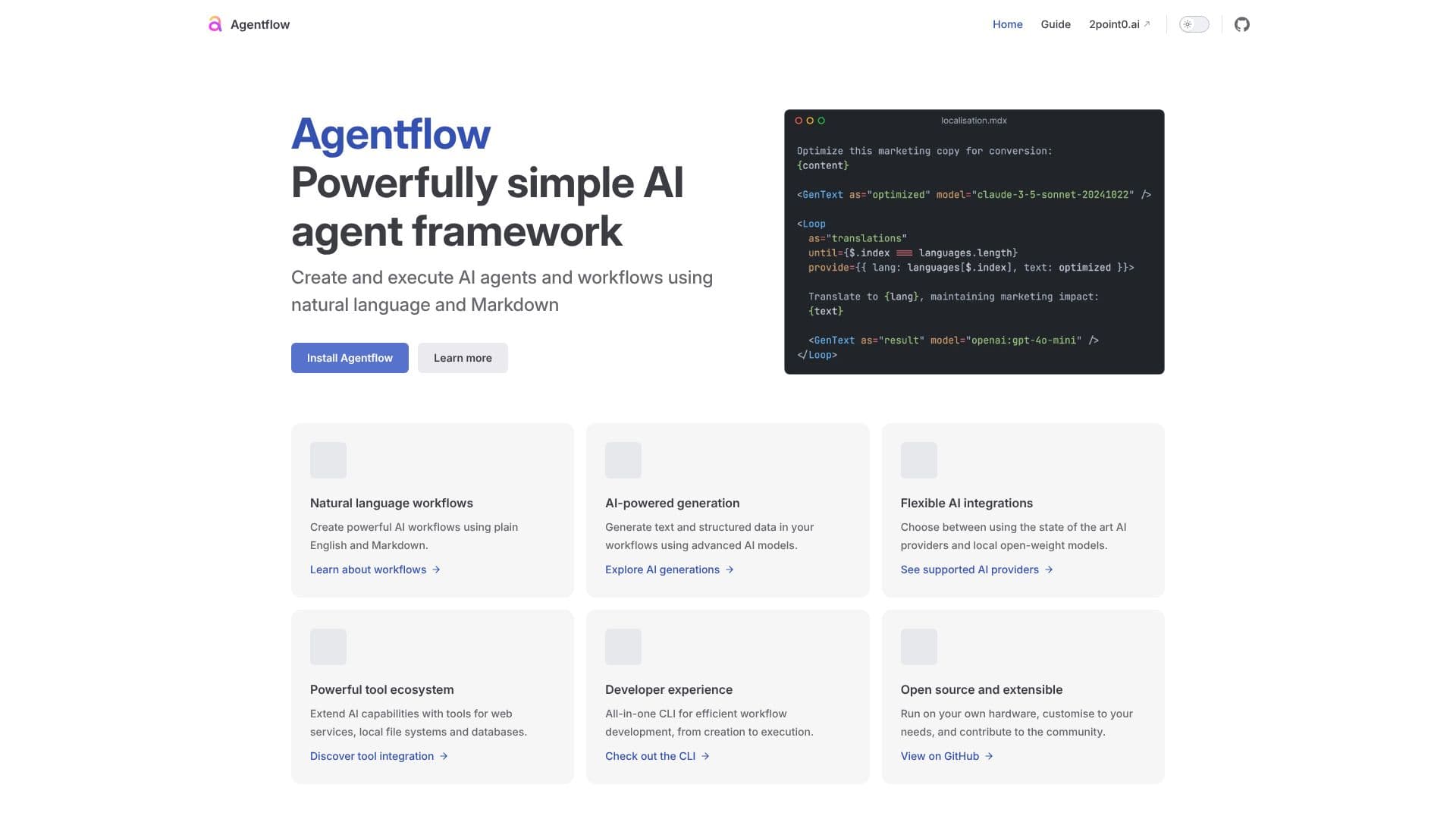 لقطة شاشة لـ Agentflow