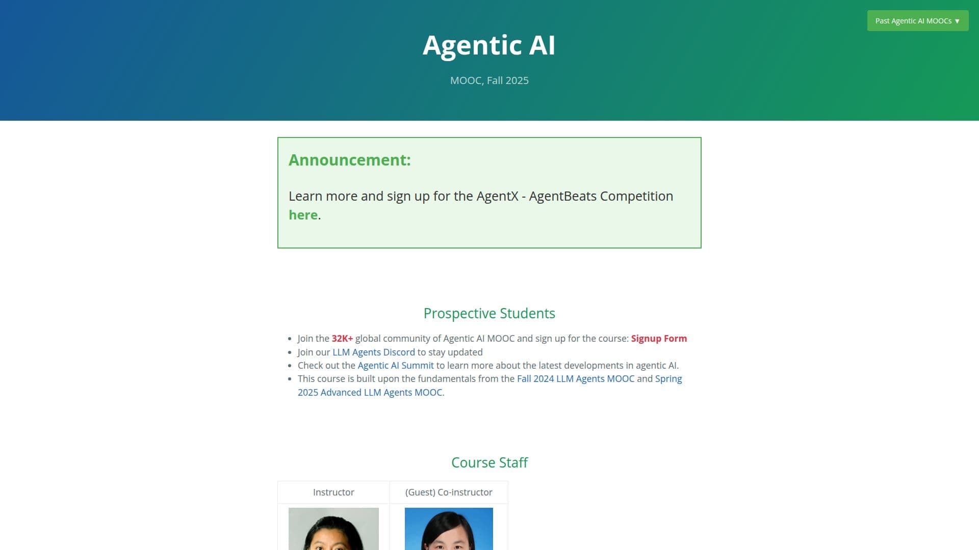 에이전틱 AI MOOC 스크린샷