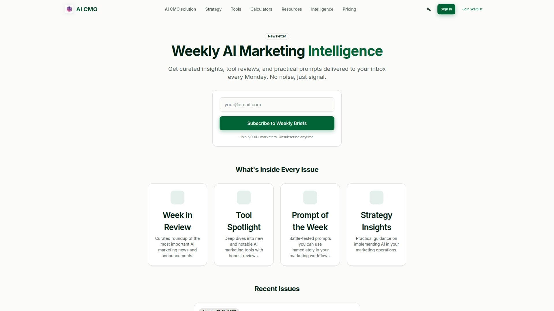 Capture d’écran de Bulletin AI CMO