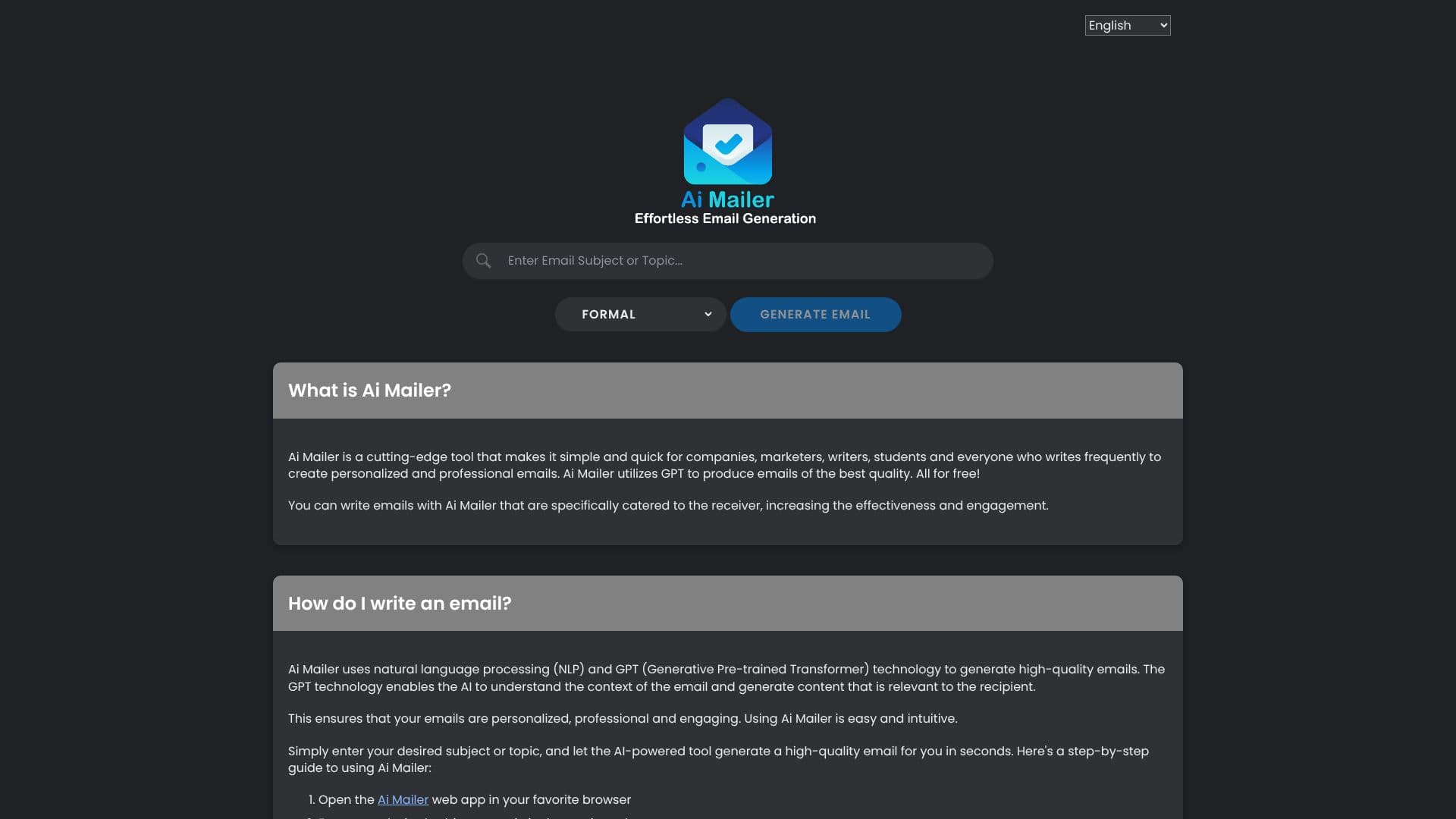 Ai Mailer 스크린샷