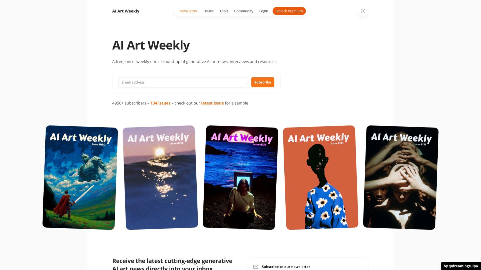Tangkapan layar AI Art Weekly