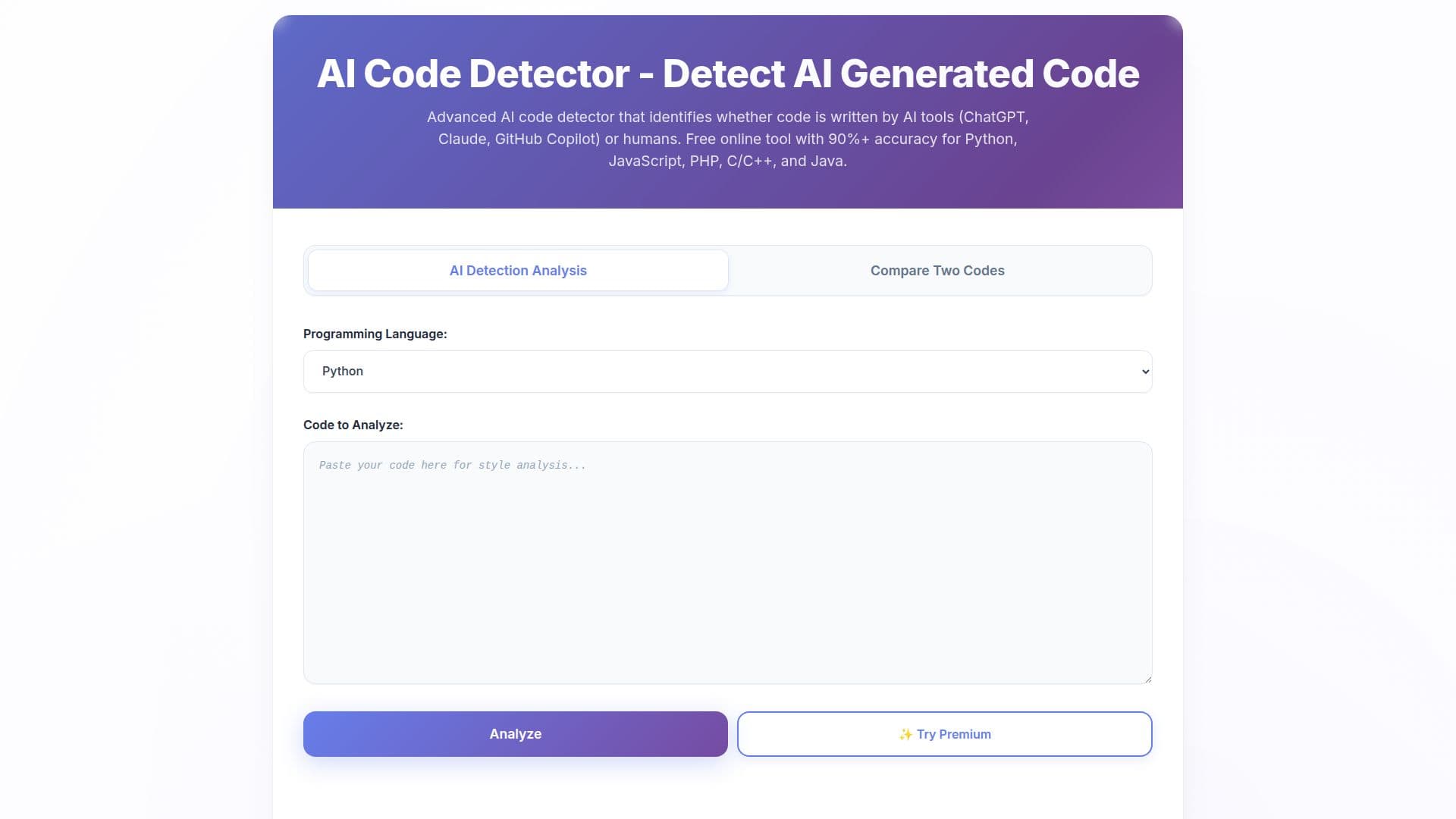 AI Code Detector screenshot