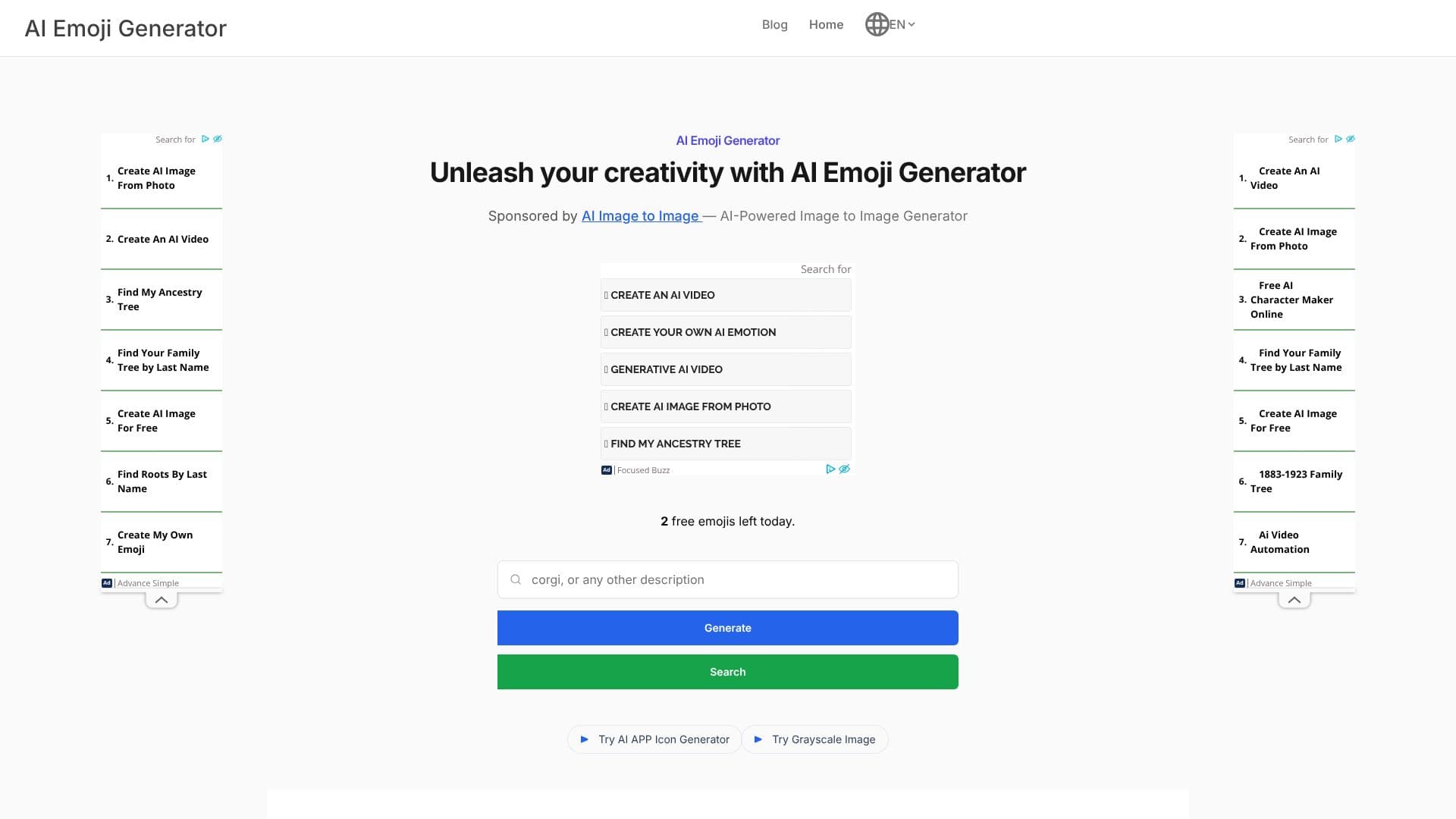 Tangkapan layar Generator Emoji AI