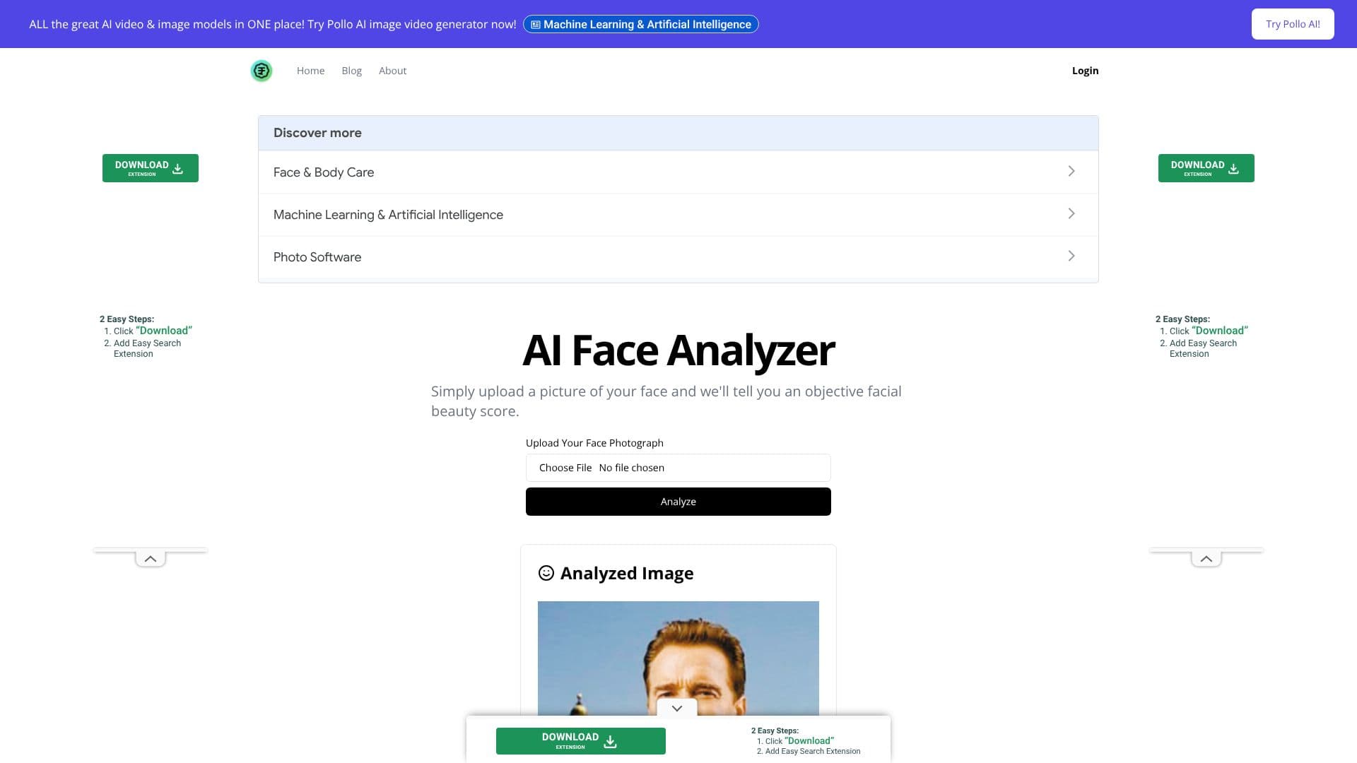 Tangkapan layar AI Face Analyzer
