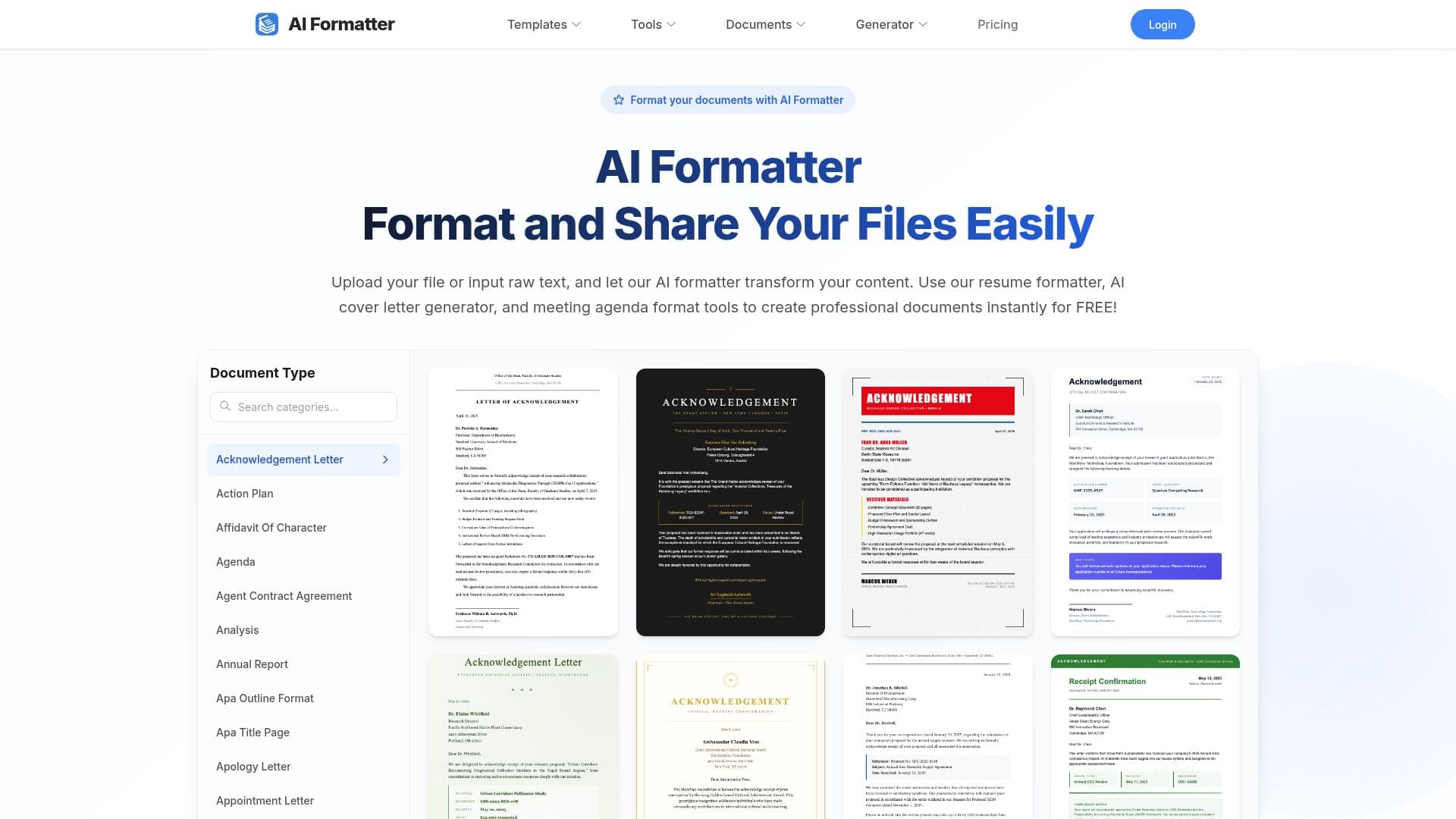 لقطة شاشة لـ AI Formatter