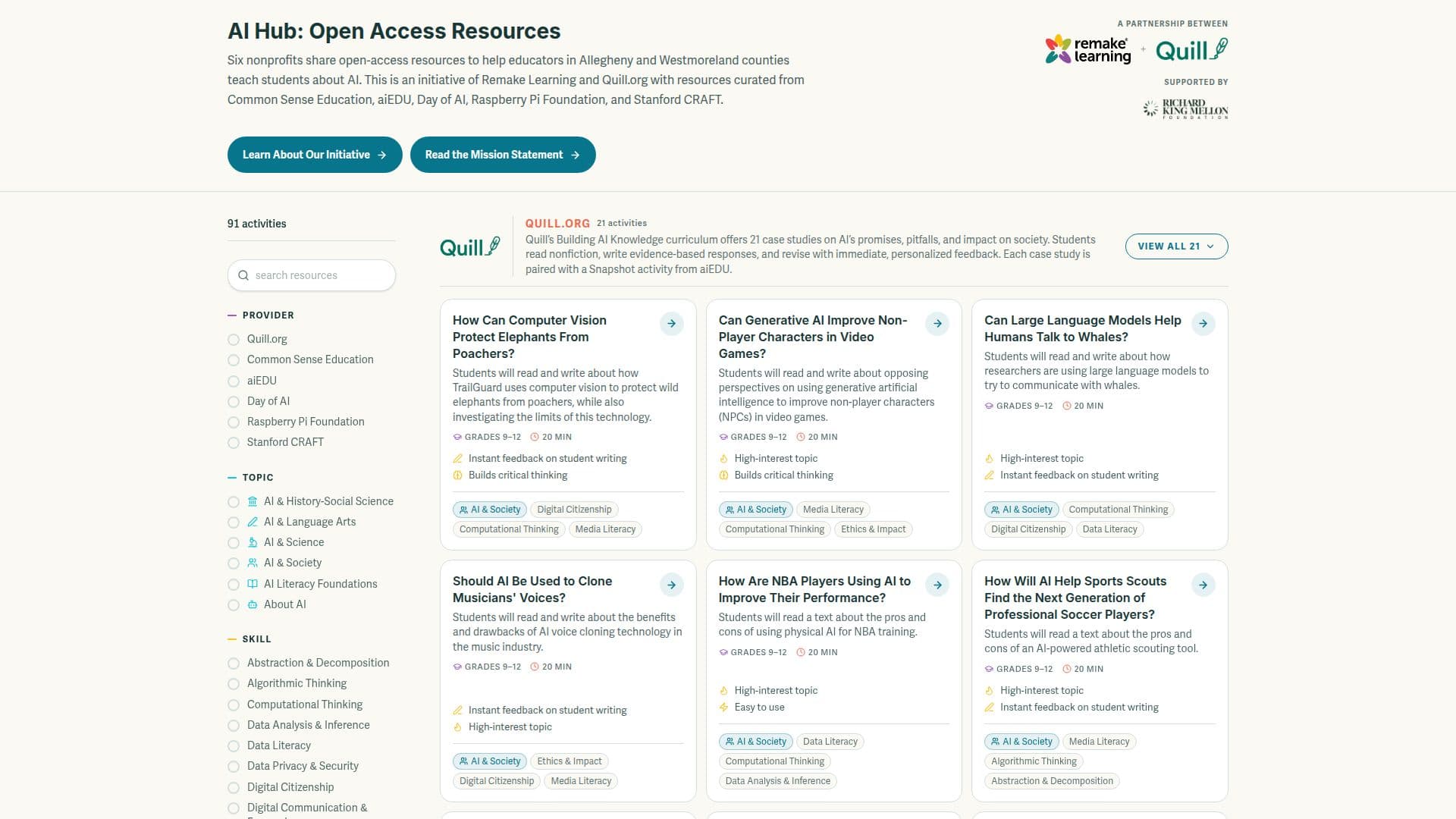 AI Hub: Open Access Resources screenshot