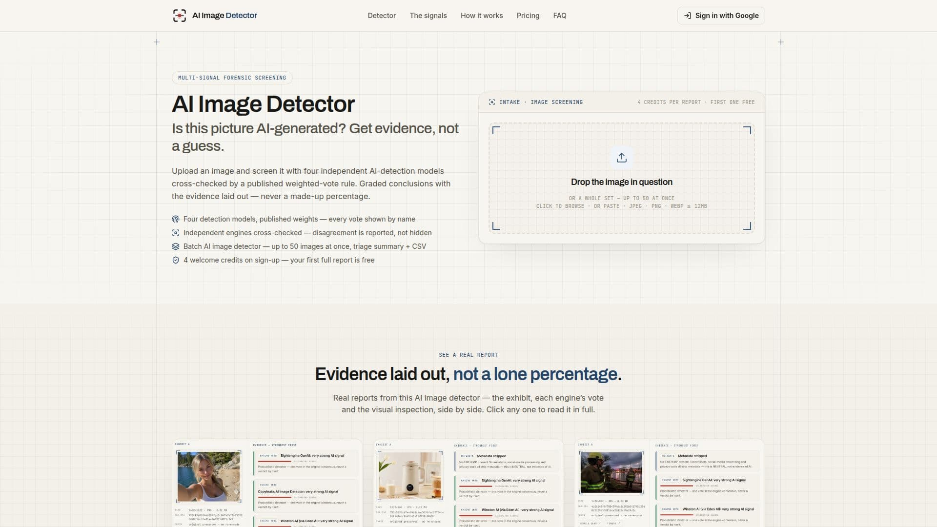 AI Image Detector (aiimagedetector.info) screenshot
