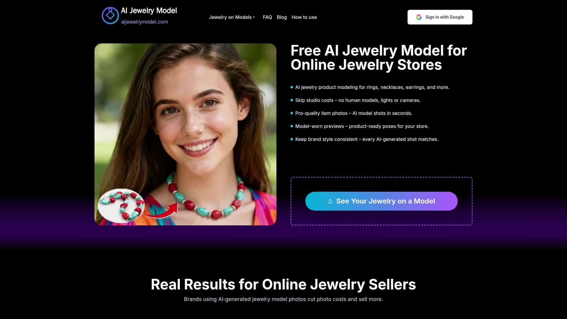 AI Jewelry Model screenshot