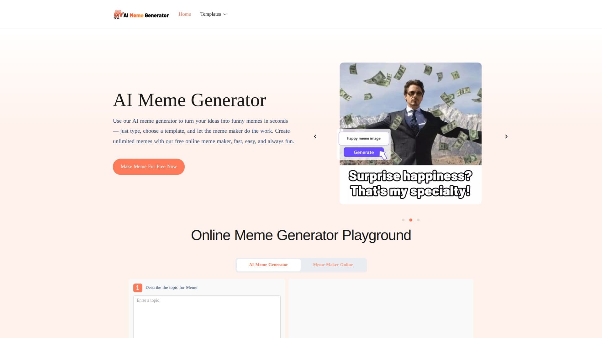 AIMemeGenerator.io screenshot
