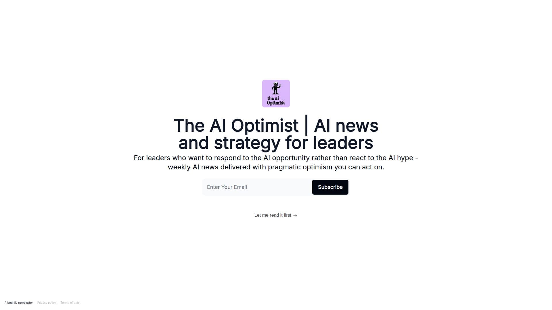 Capture d’écran de La Newsletter de l'Optimiste AI