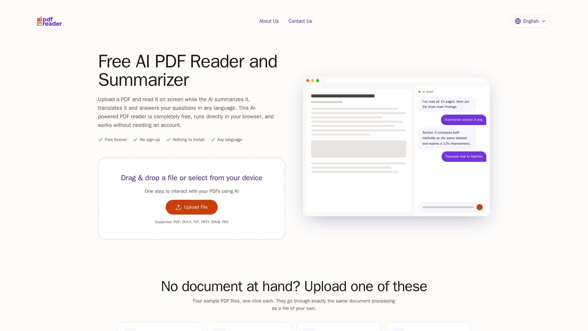 Capture d’écran de Lecteur PDF AI Gratuit