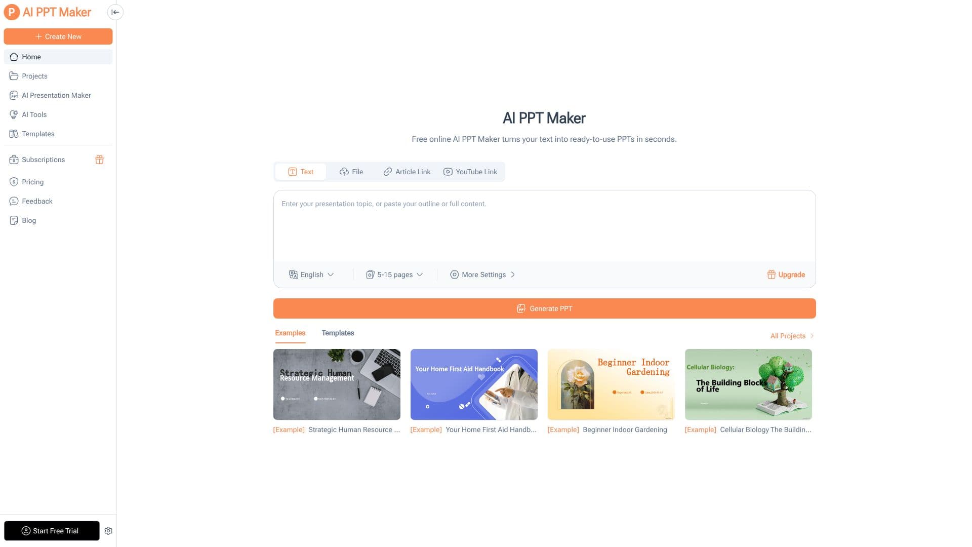 Screenshot von AI PPT Maker
