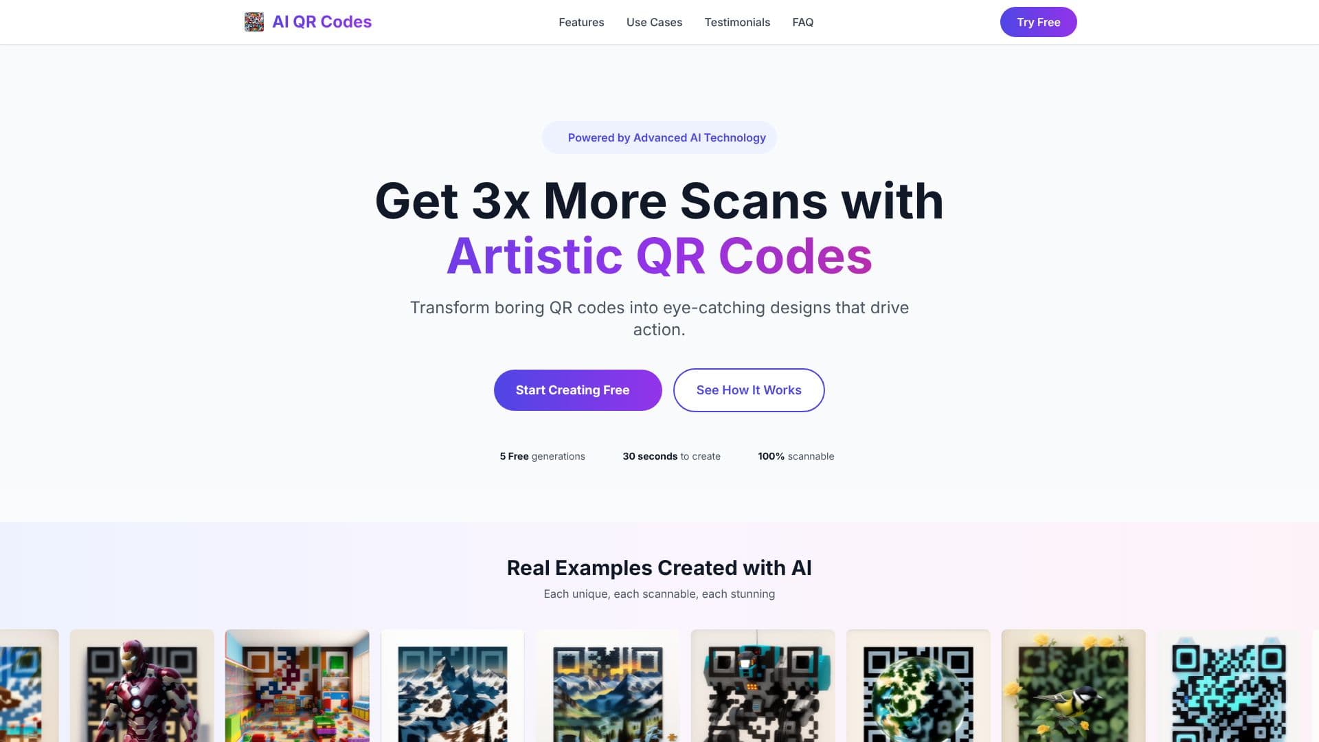Capture d’écran de Codes QR IA