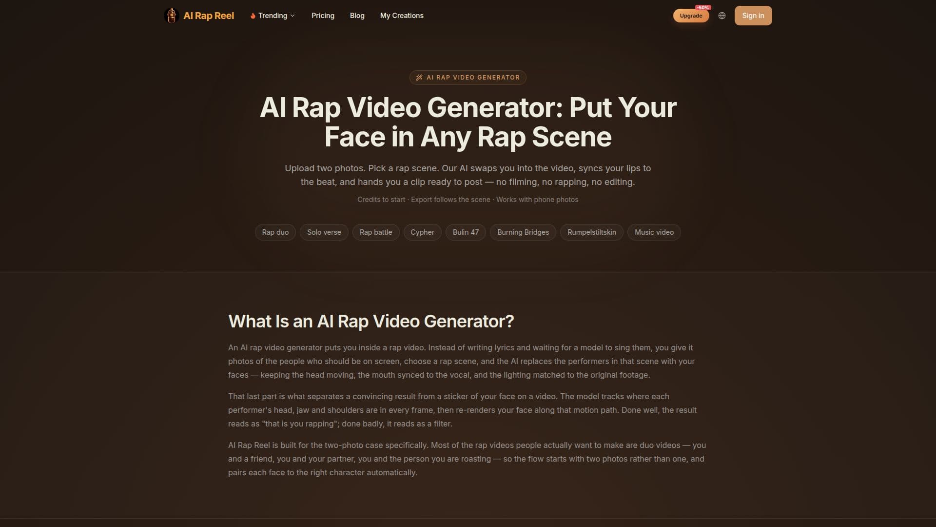 AI Rap Video Generator screenshot