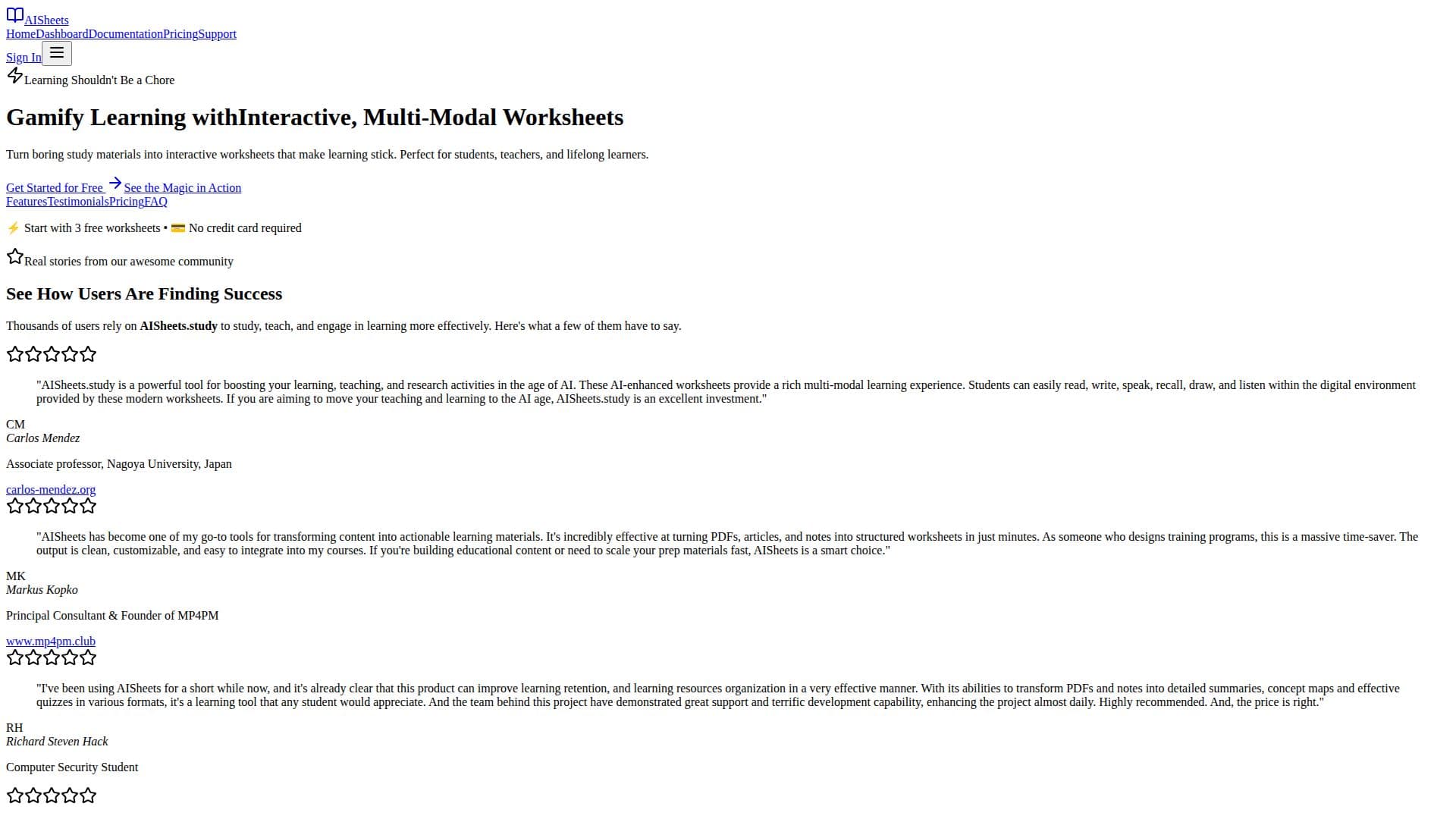 Screenshot von AISheets