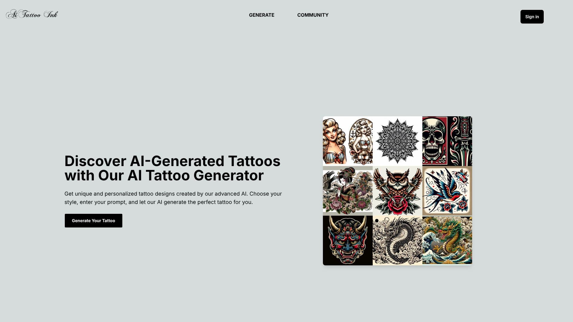 AI Tattoo Ink screenshot