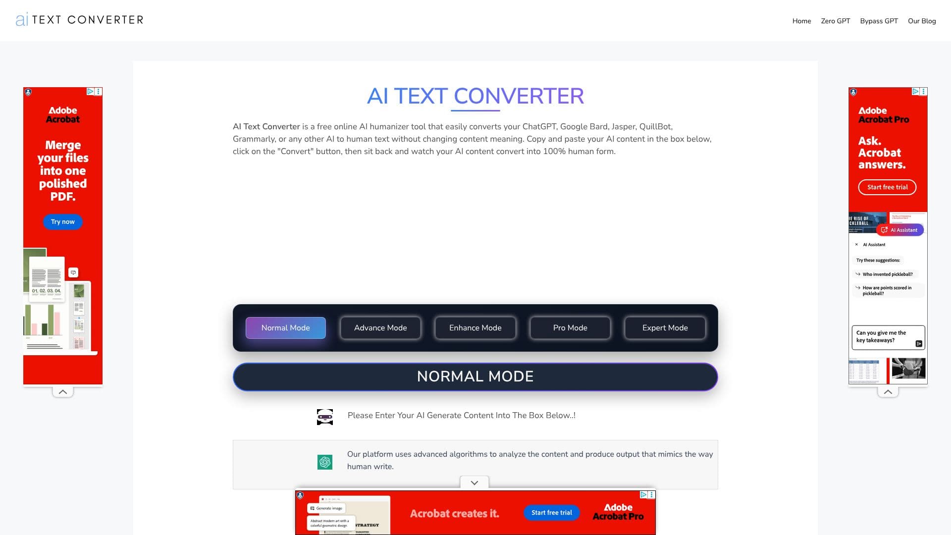 Скриншот AI Text Converter