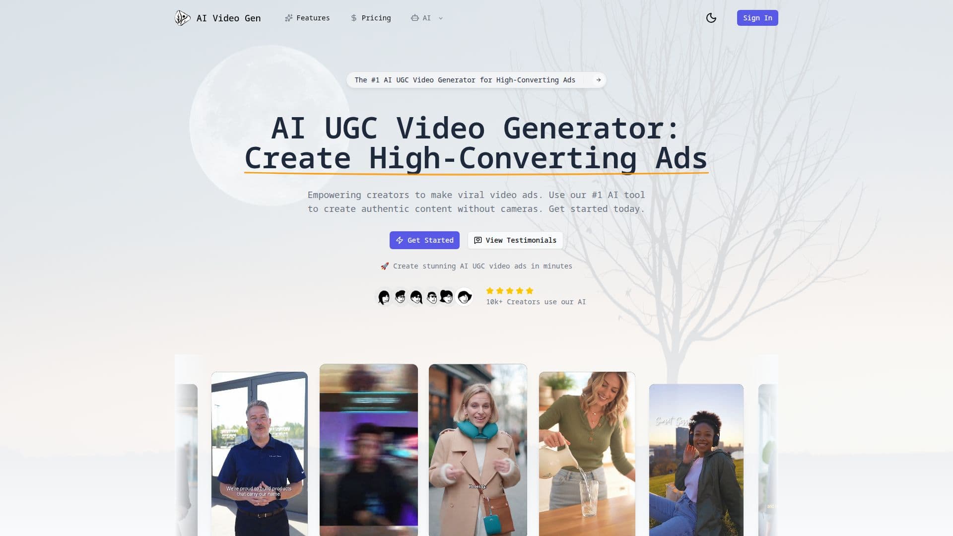 Скриншот Генератор видео UGC на основе ИИ