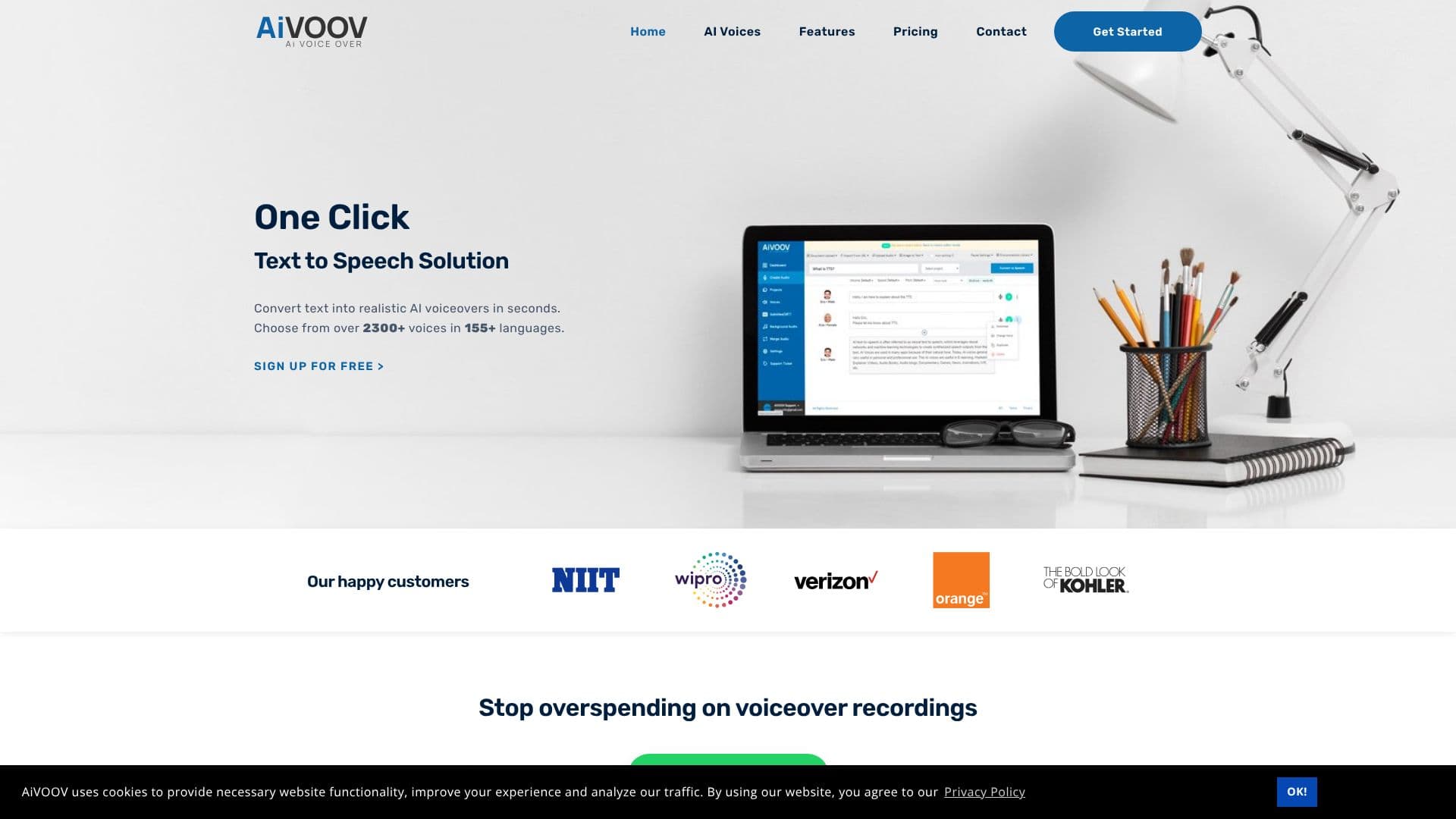 Screenshot von AiVOOV Text to Speech