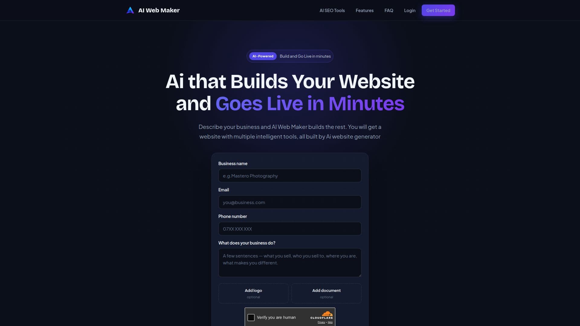 Capture d’écran de AI WebMaker