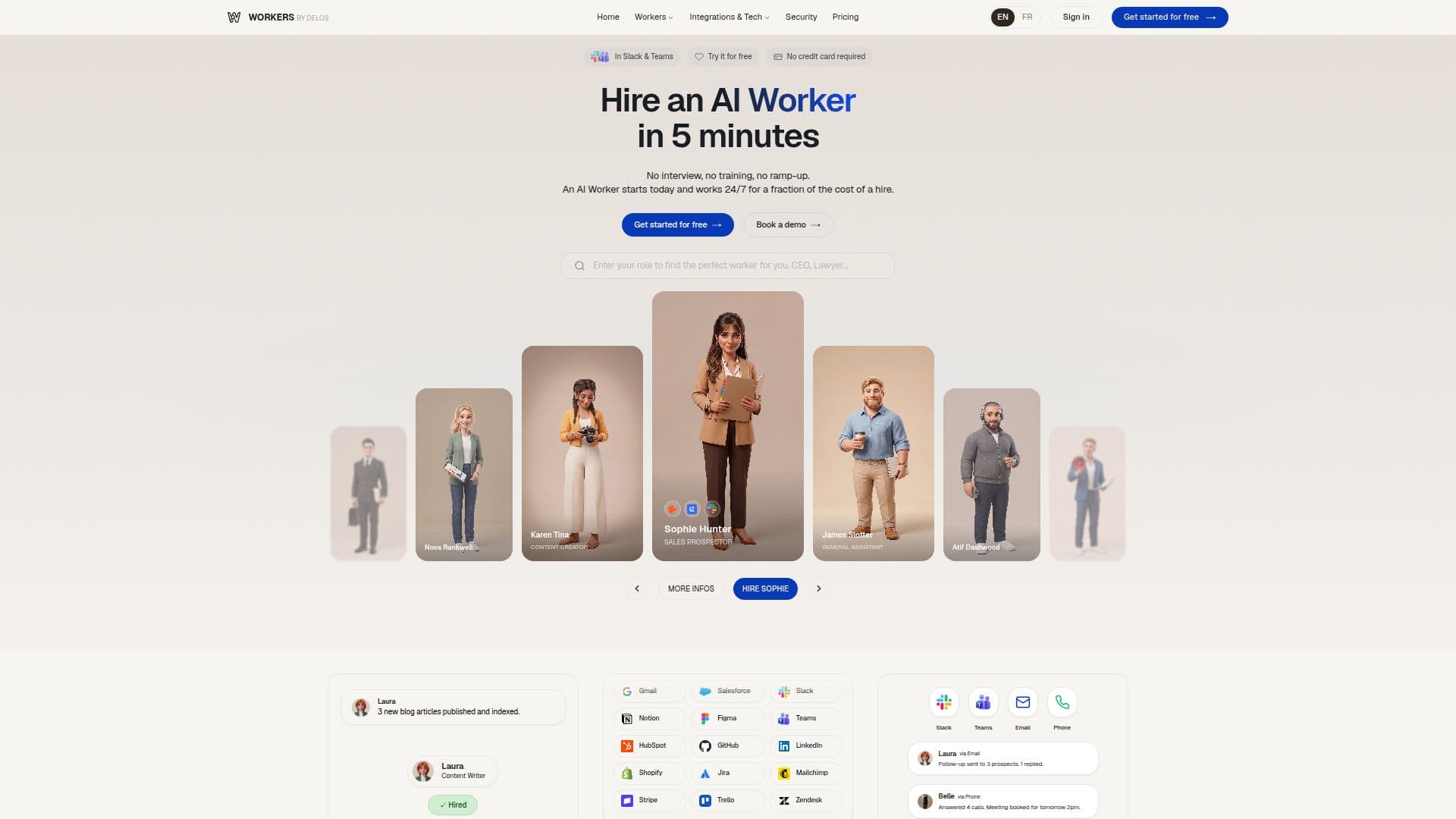 Tangkapan layar Workers Delos — Pekerja AI Otonom, 24/7