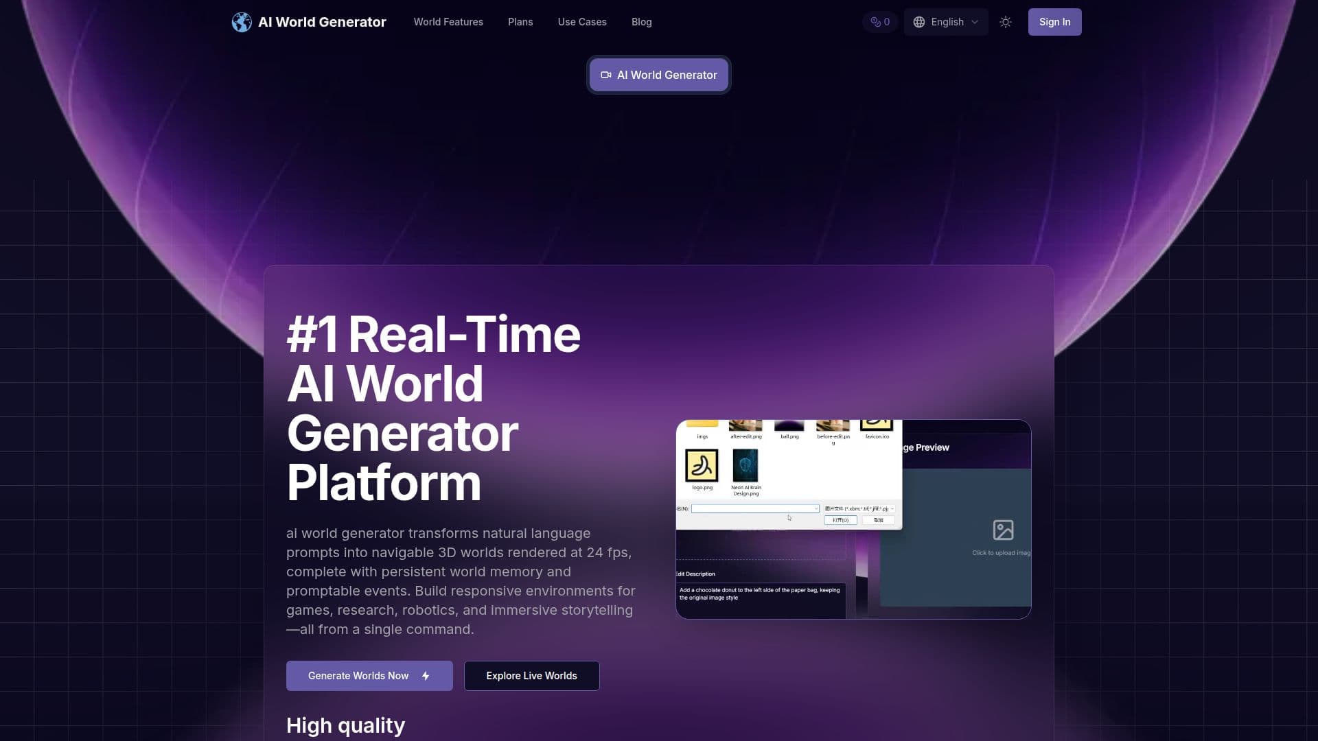 AI World Generator 截图