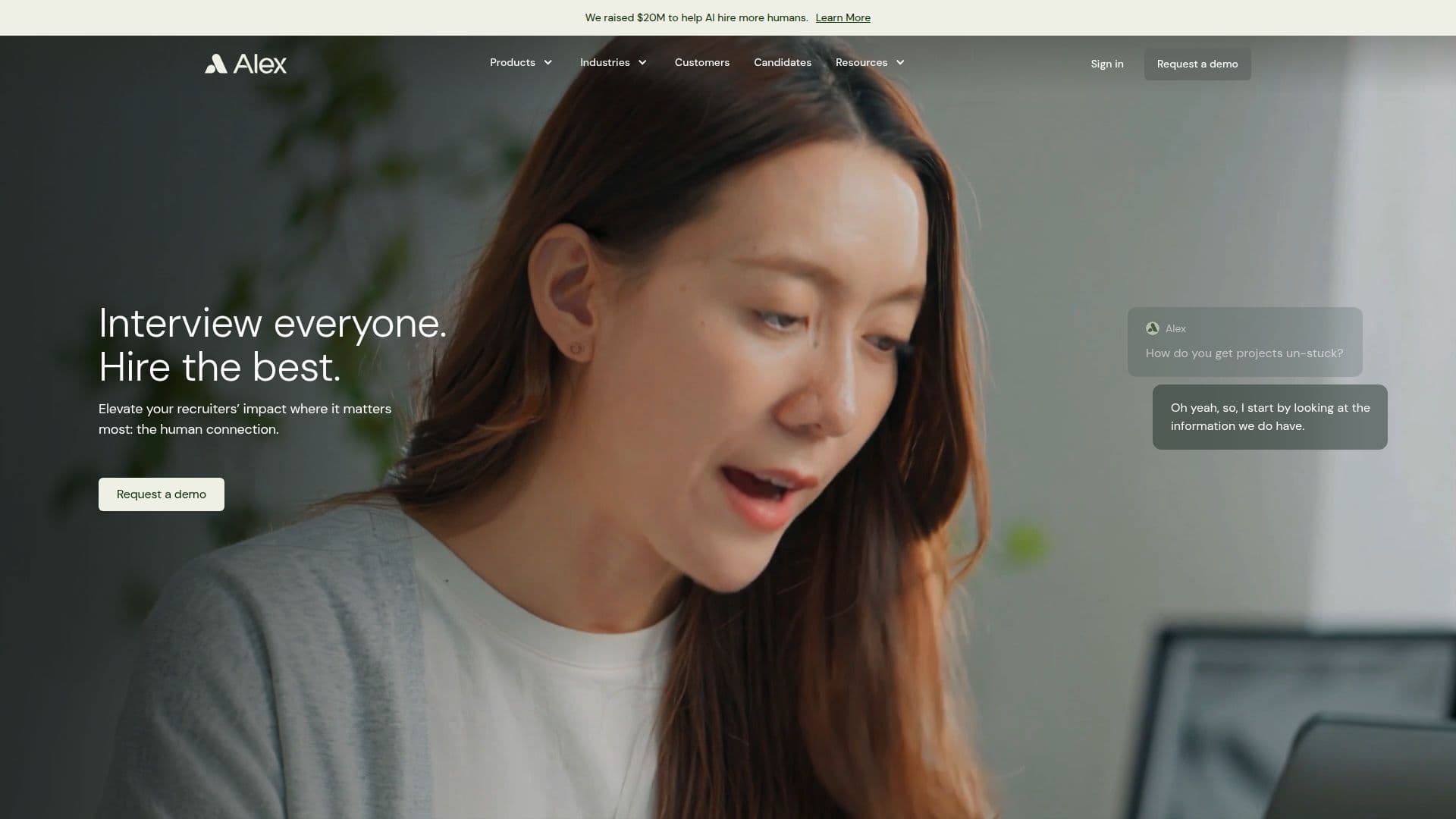 Screenshot von Alex AI Recruiter