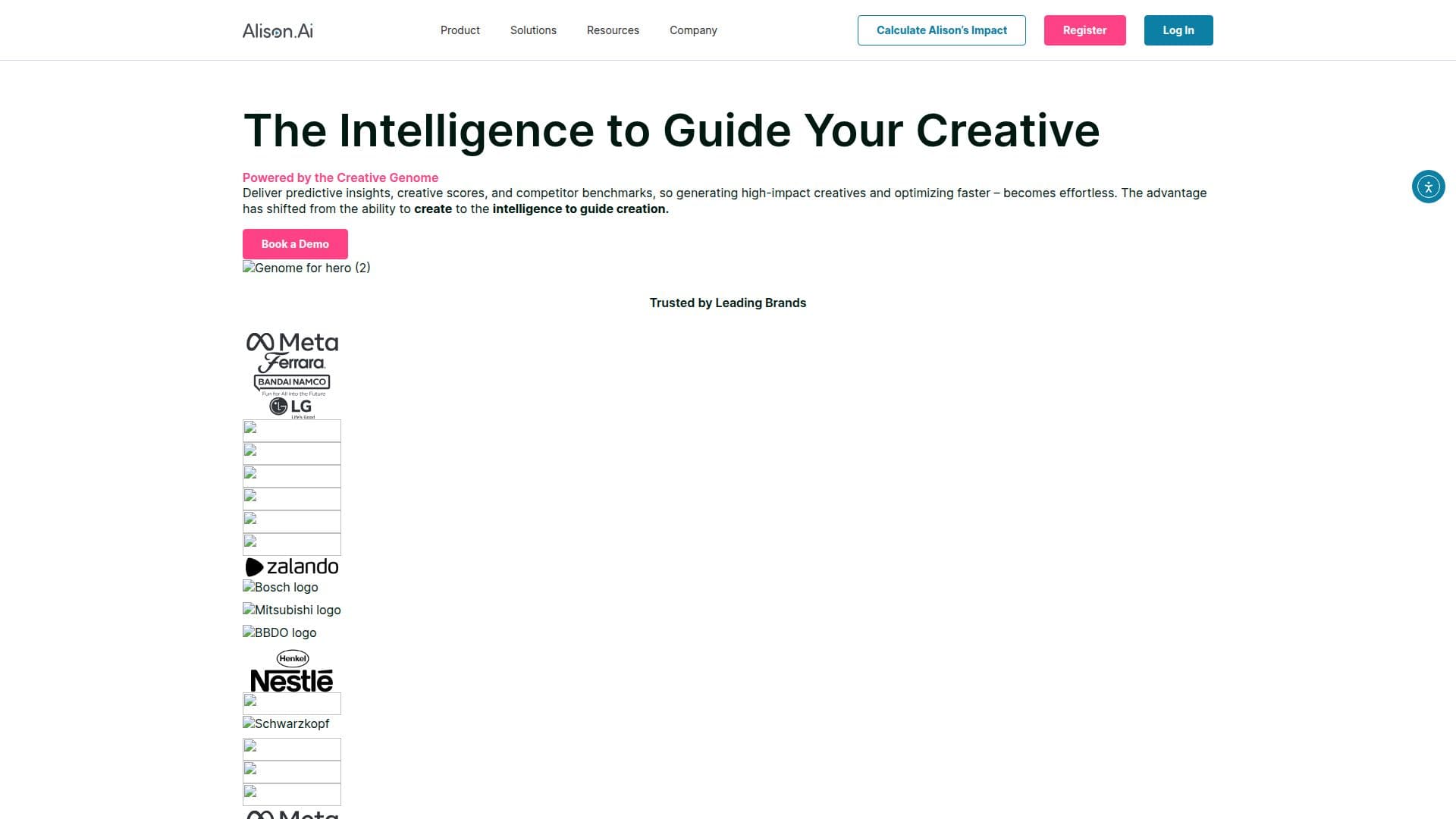 Alison Creative Analysis Platform screenshot