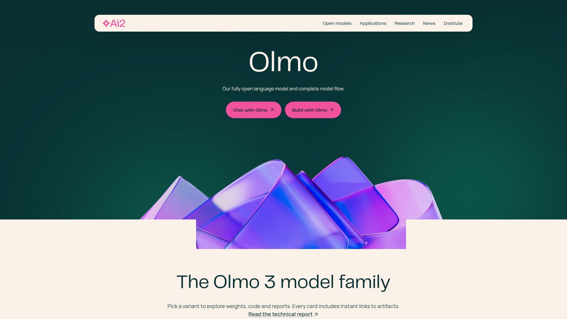 Olmo from Ai2 screenshot