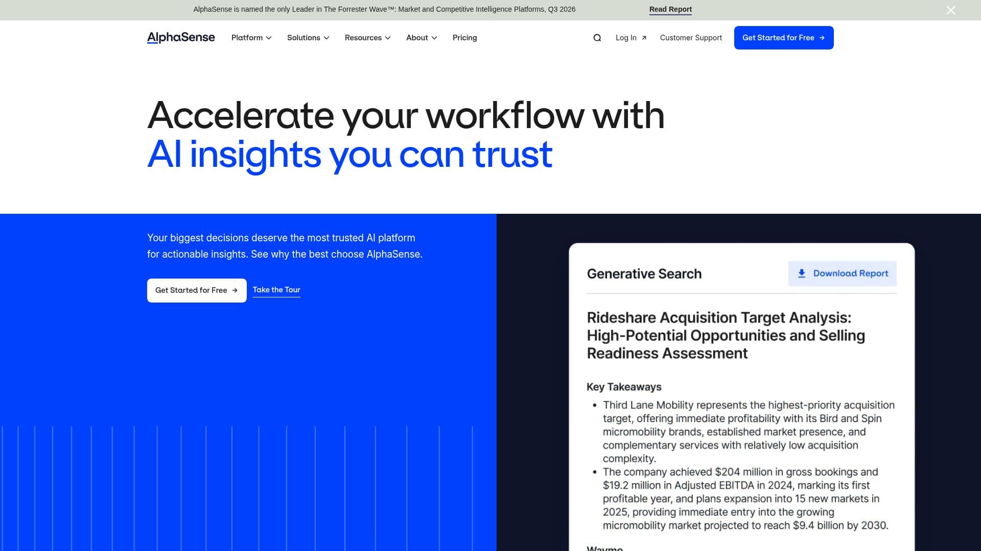 Screenshot von AlphaSense
