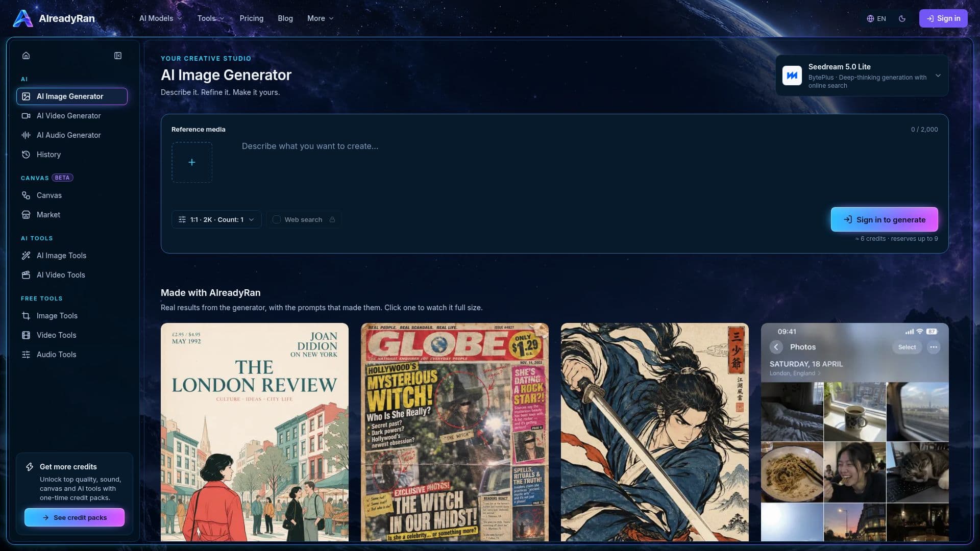 Screenshot von AlreadyRan
