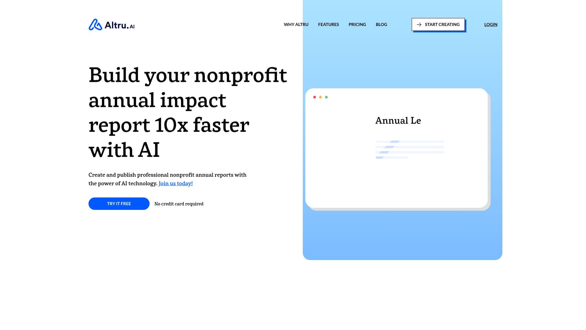 AltruAI - Générateur de rapports annuels pour les ONG screenshot