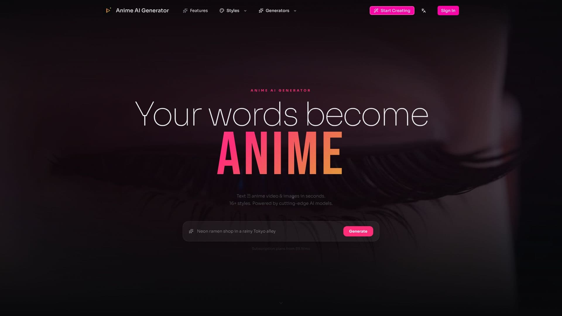 Capture d’écran de Générateur Anime IA