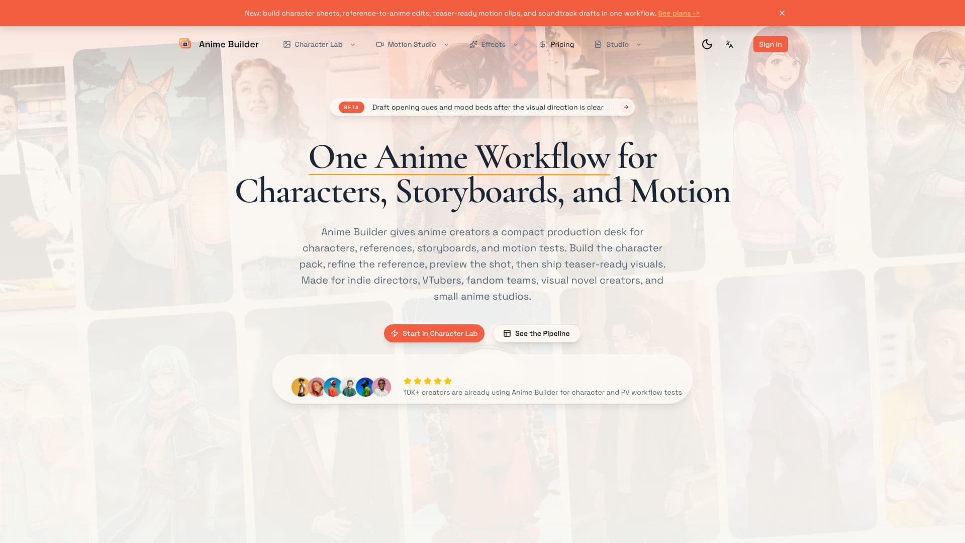 Anime Builder のスクリーンショット