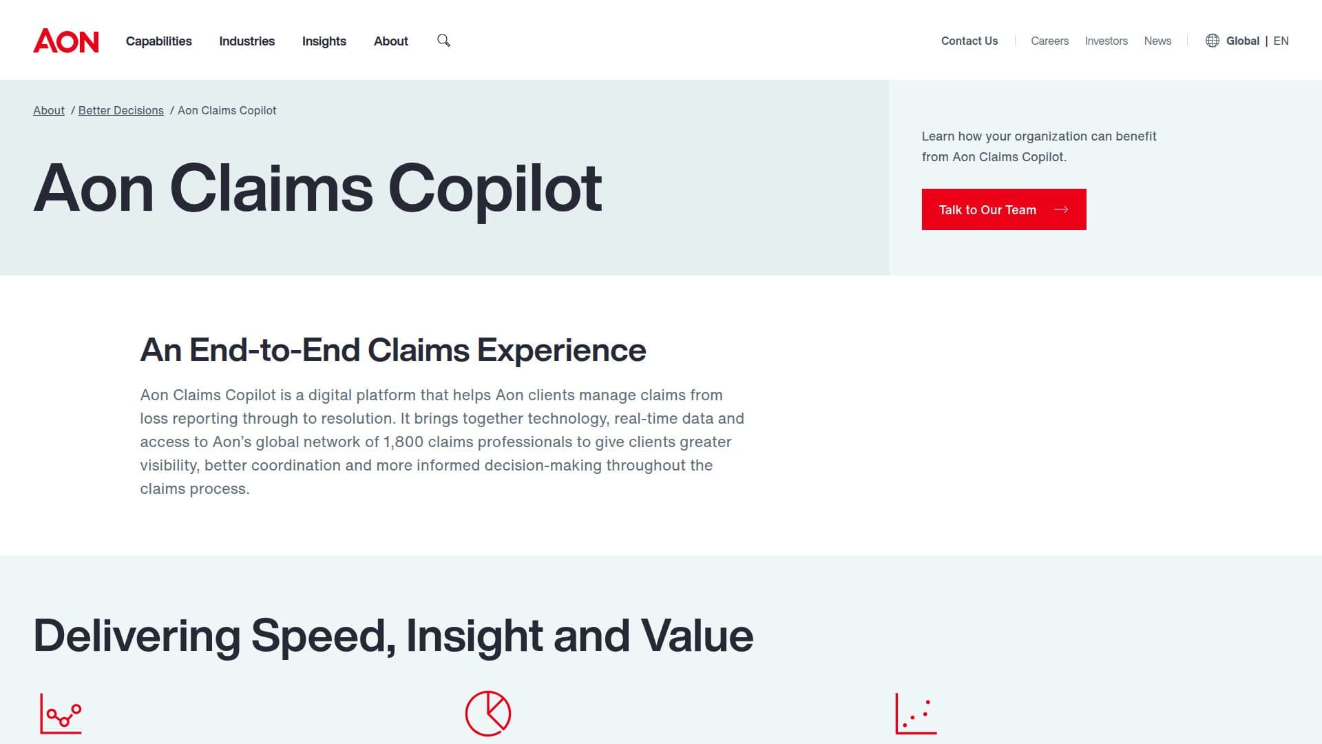 Aon Claims Copilot screenshot