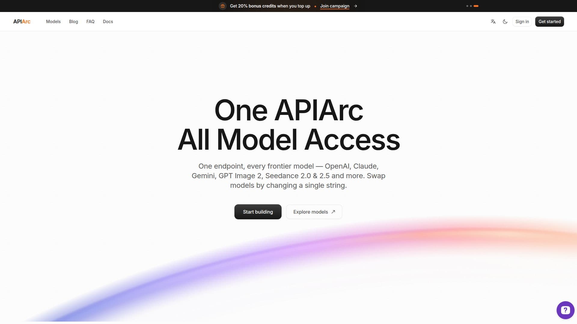 APIArc | 统一的 AI 模型网关 截图